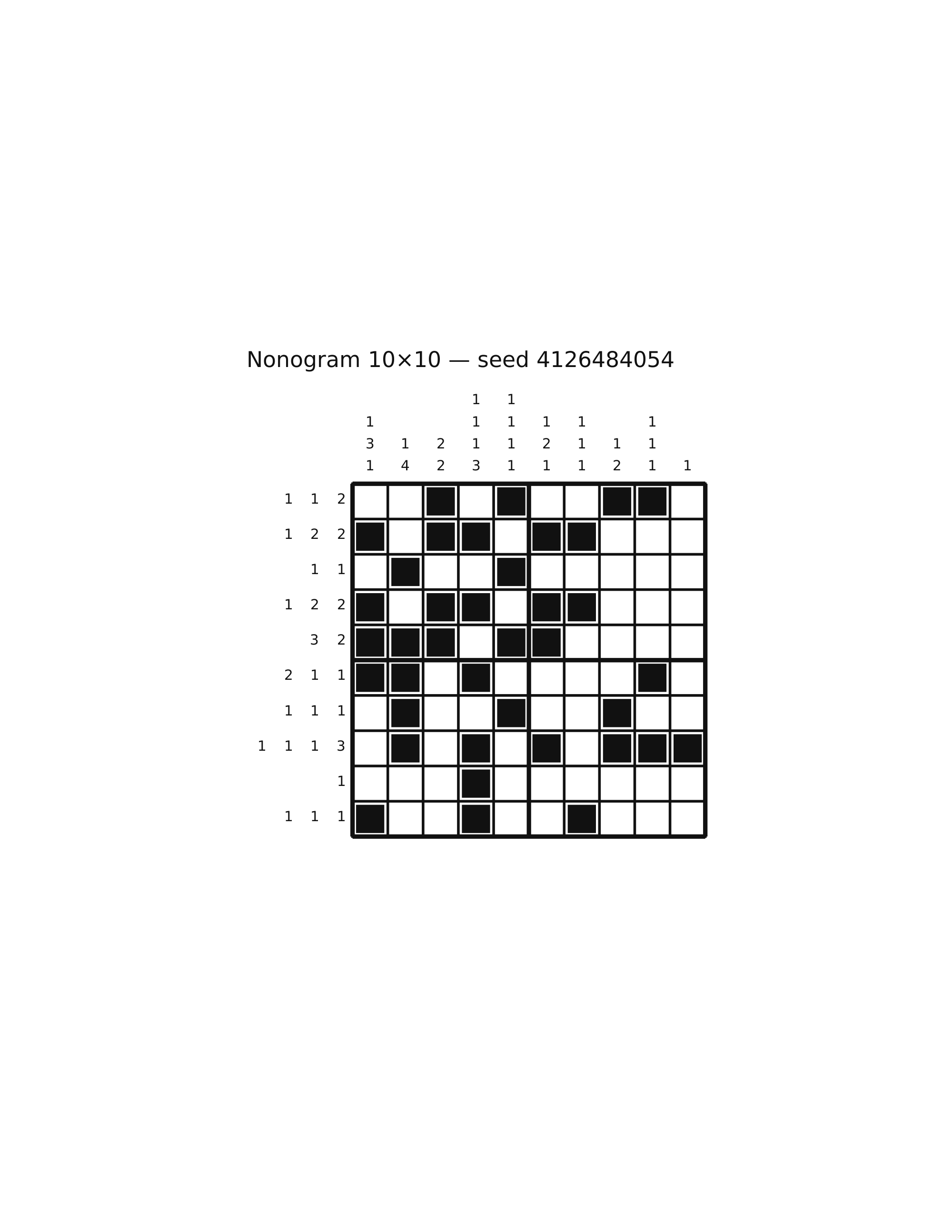 Nonogram 10×10 #88 — solution
