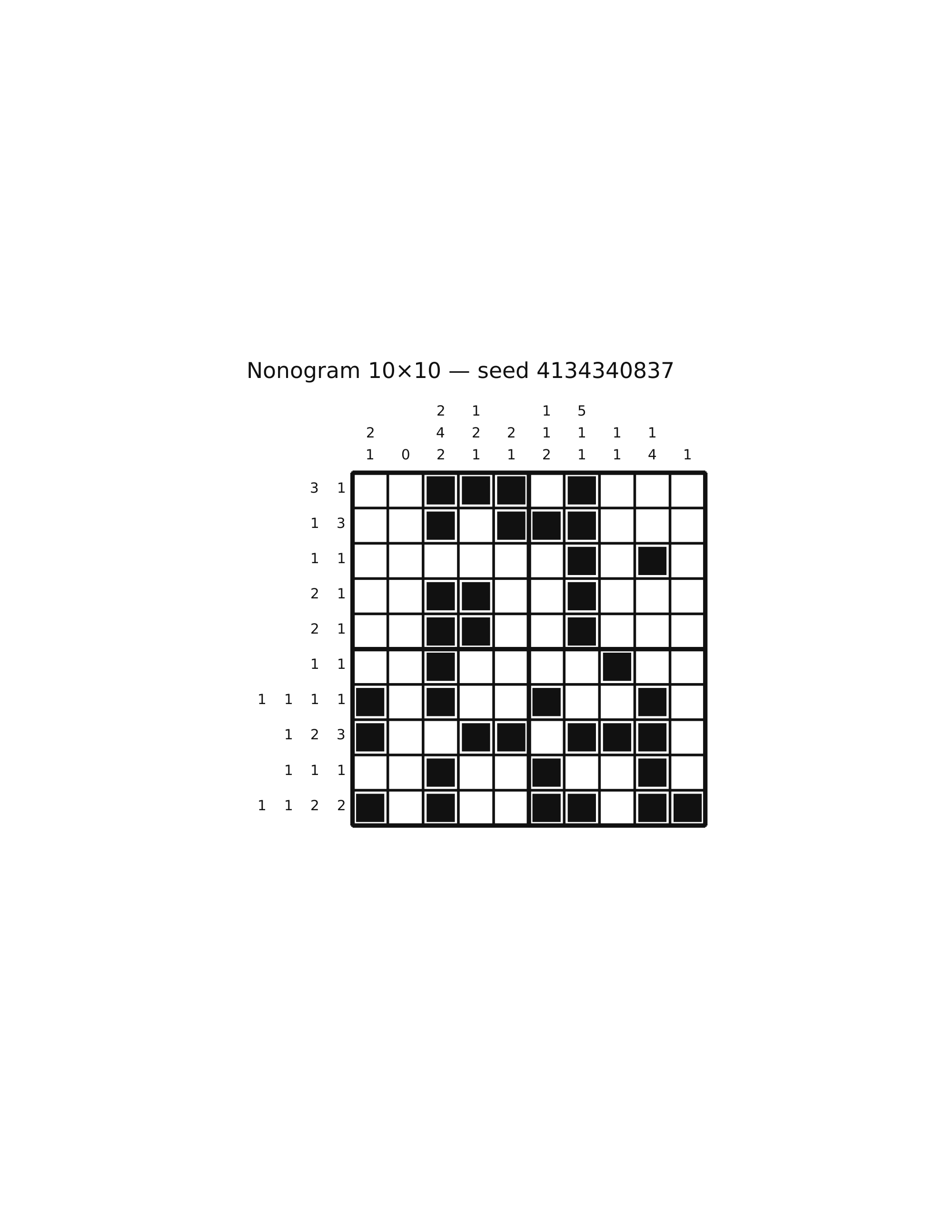 Nonogram 10×10 #72 — solution