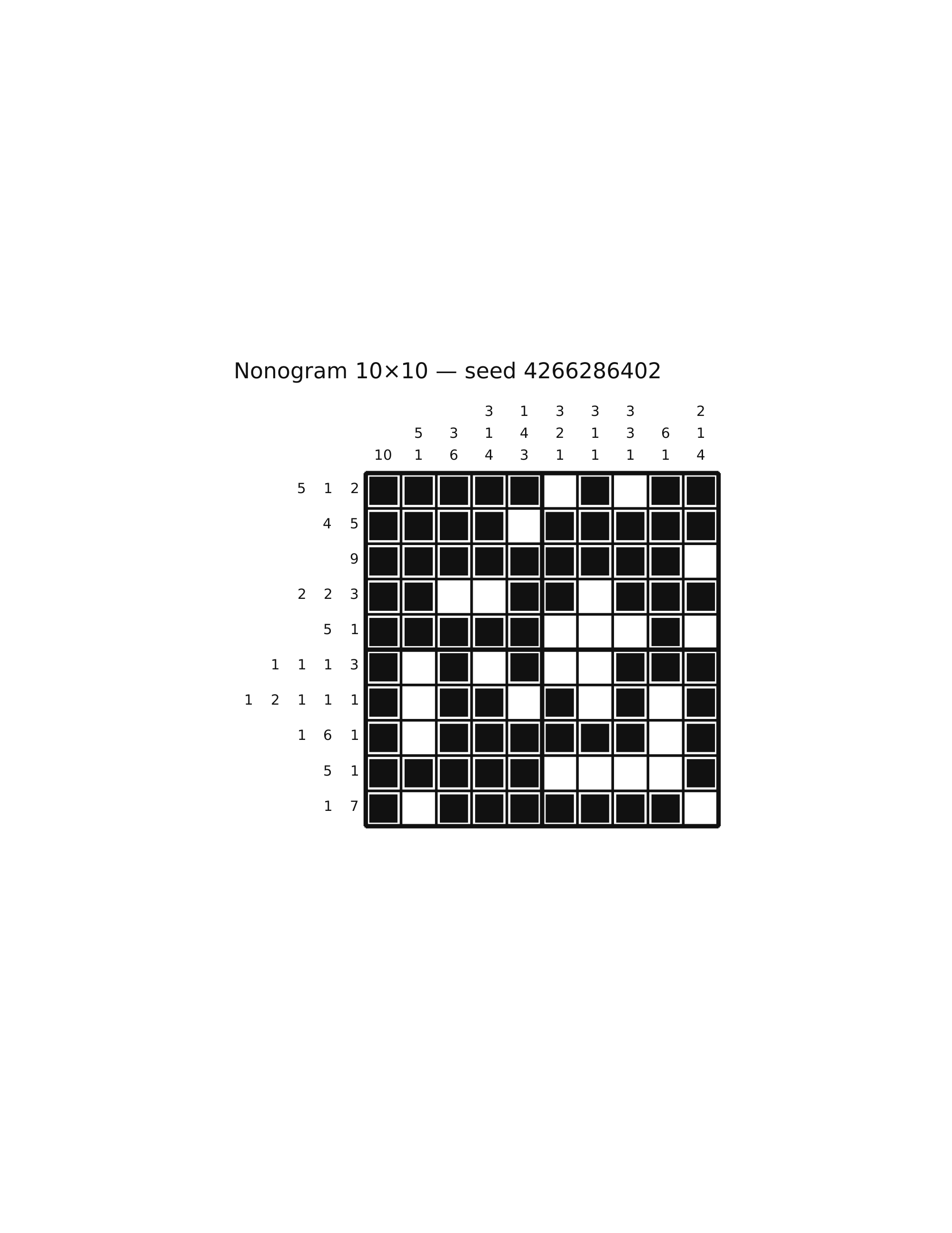 Nonogram 10×10 #36 — solution