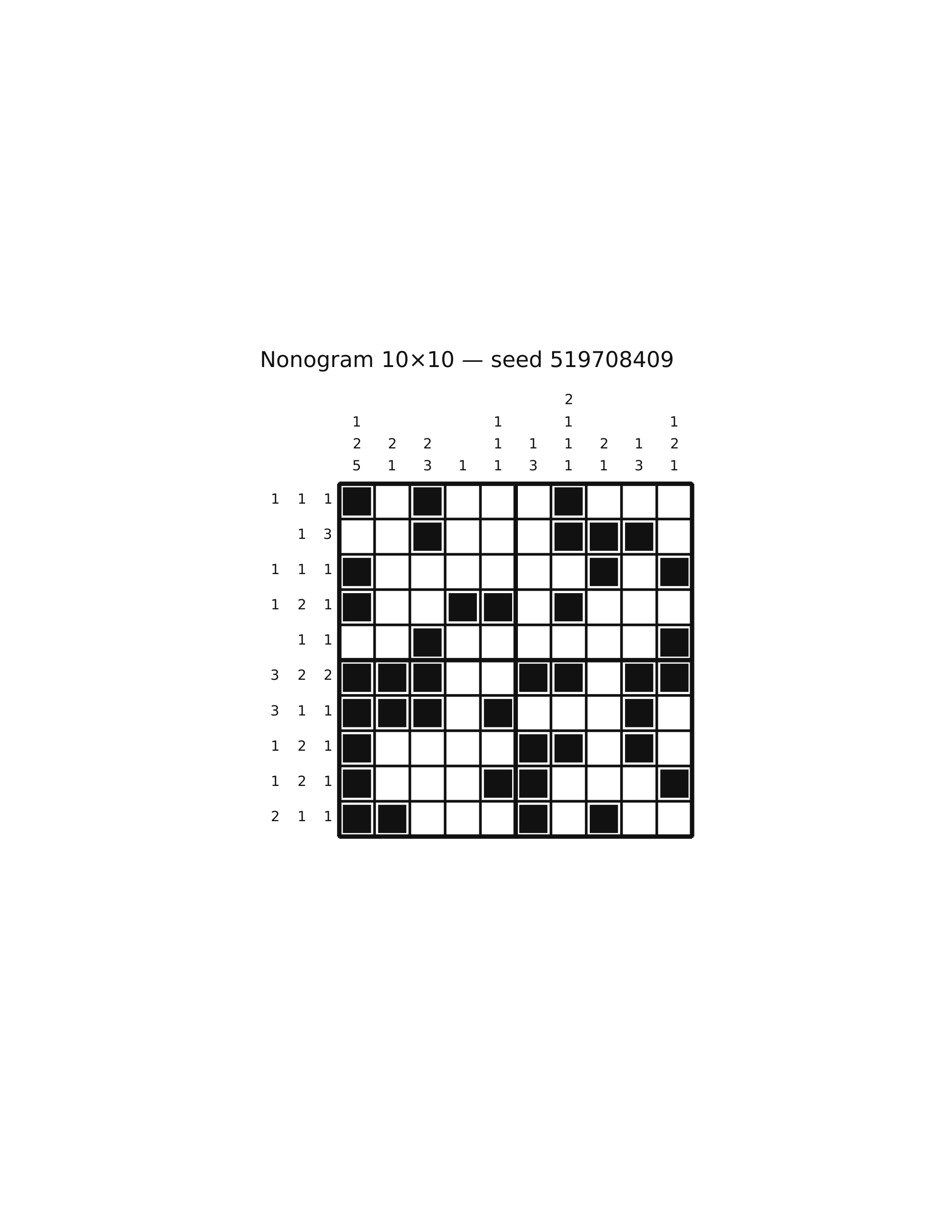 Nonogram 10×10 #22 — solution
