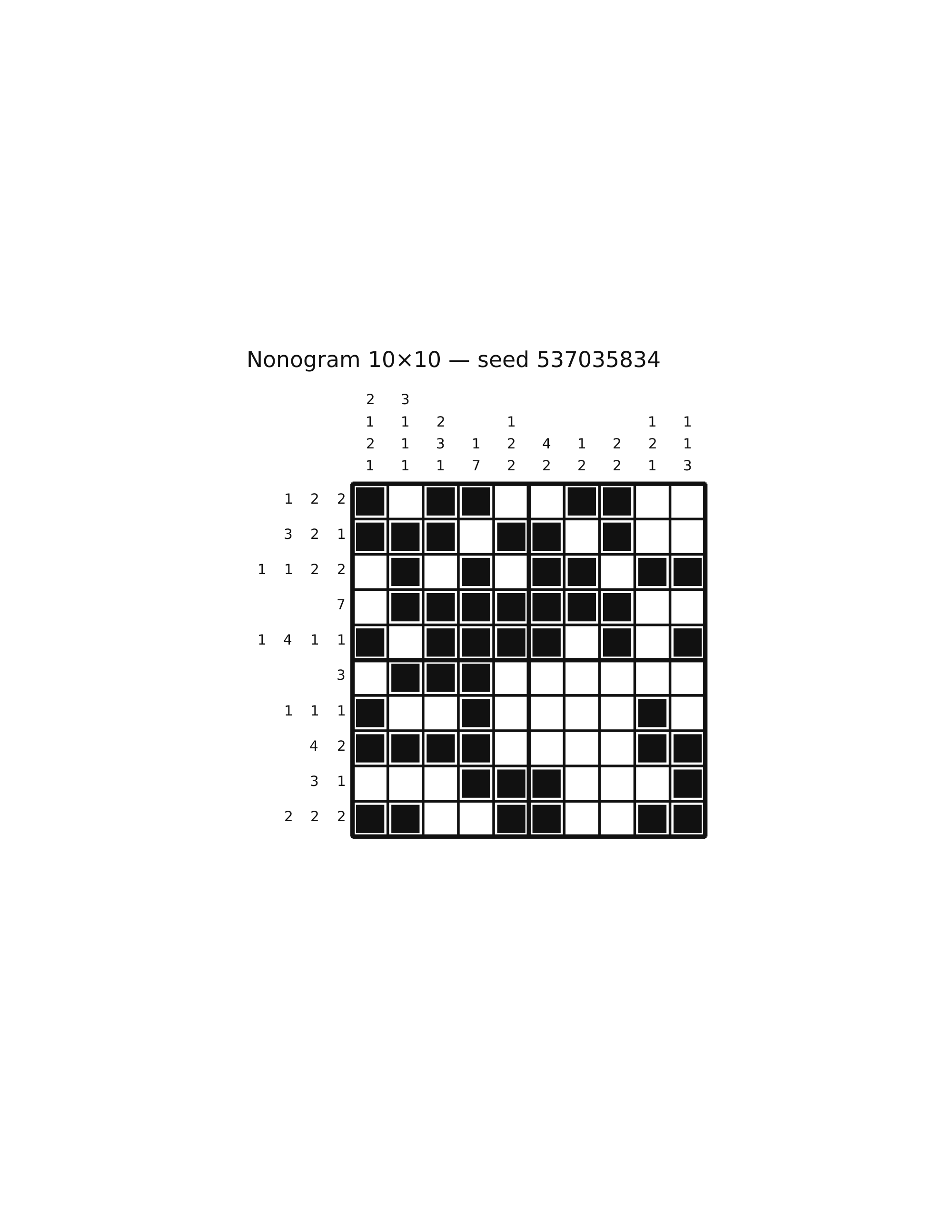 Nonogram 10×10 #90 — solution