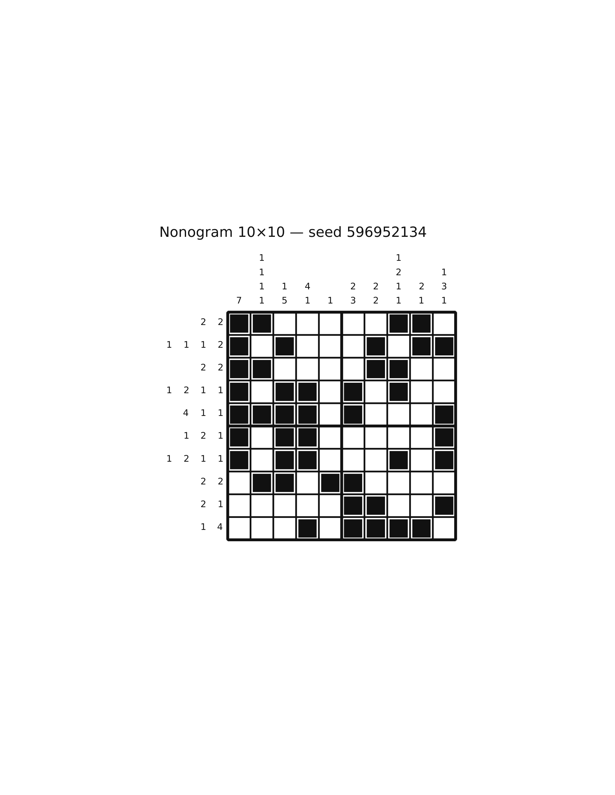 Nonogram 10×10 #78 — solution