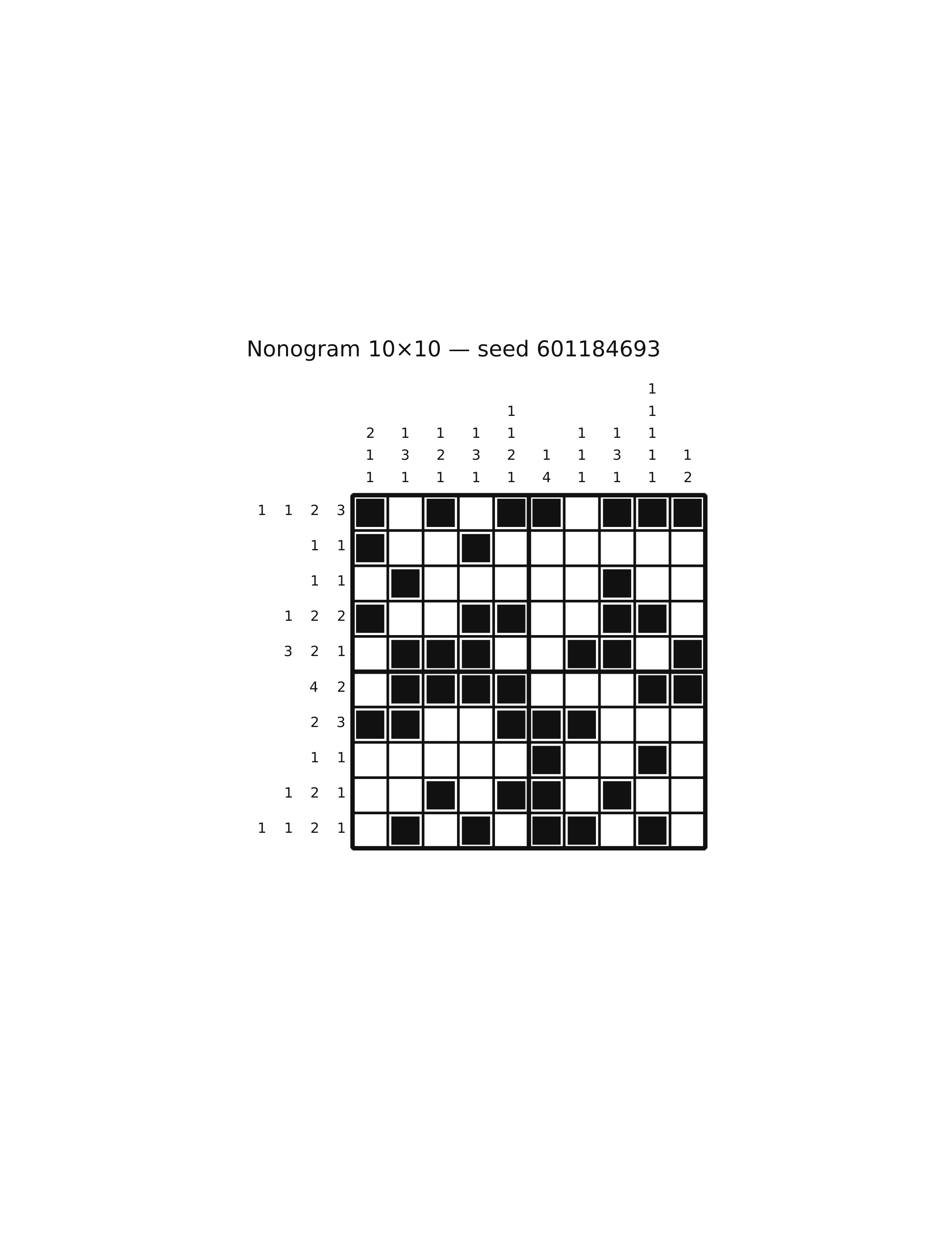 Nonogram 10×10 #23 — solution