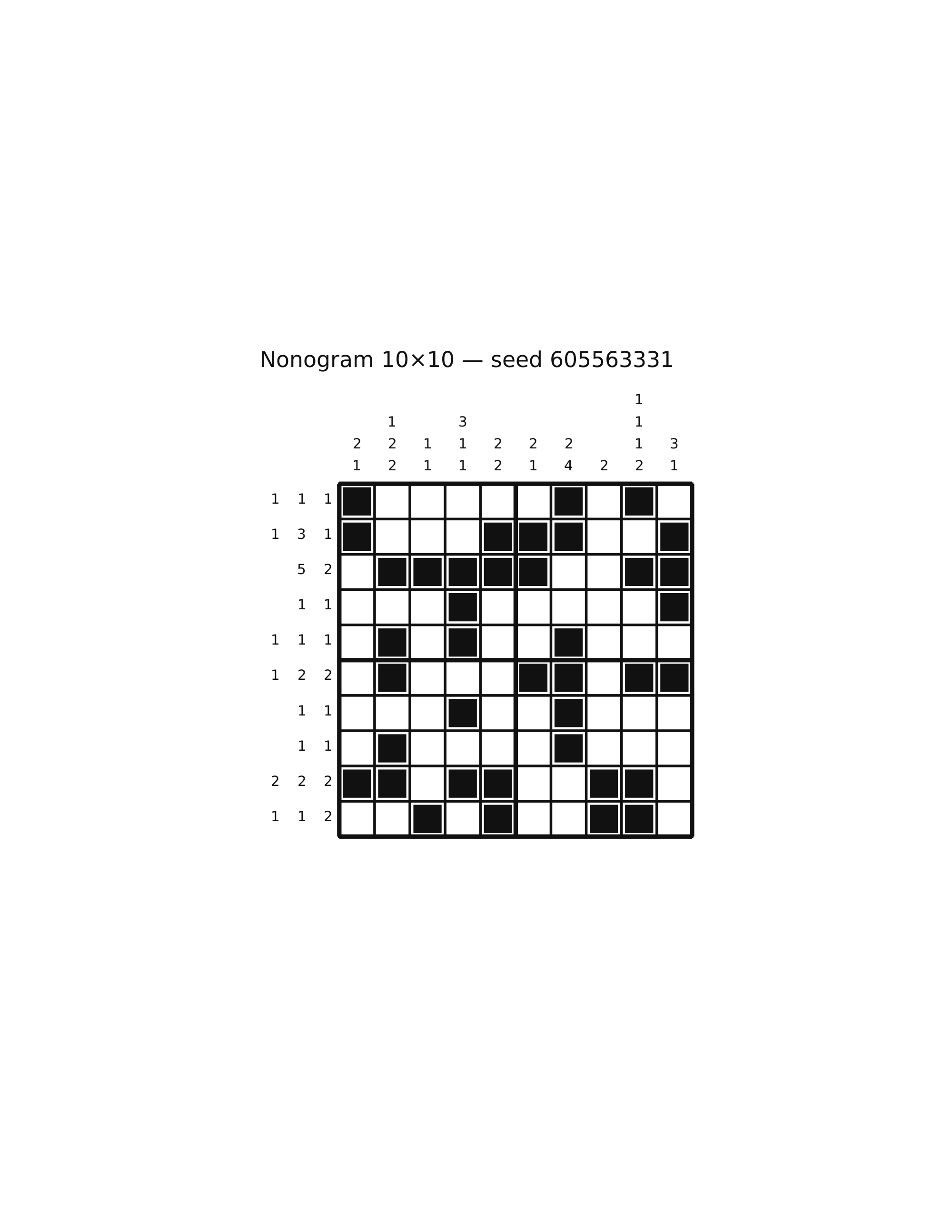 Nonogram 10×10 #26 — solution