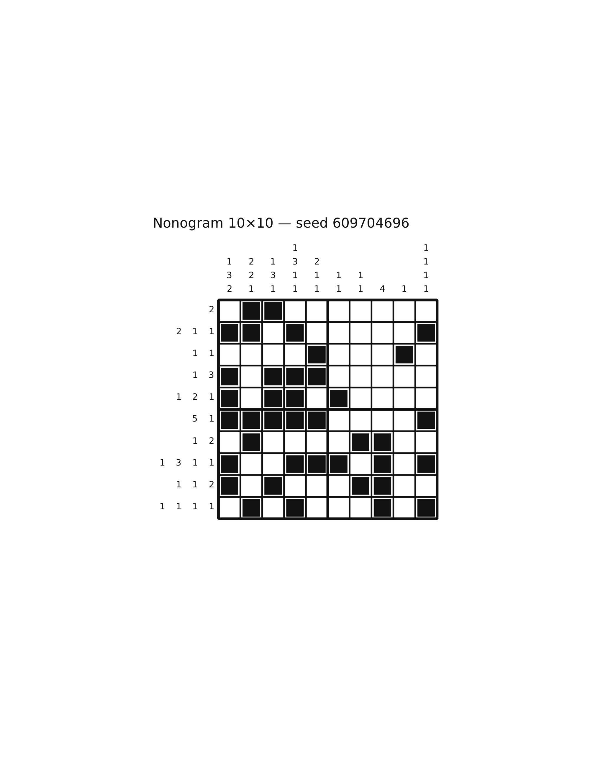 Nonogram 10×10 #38 — solution