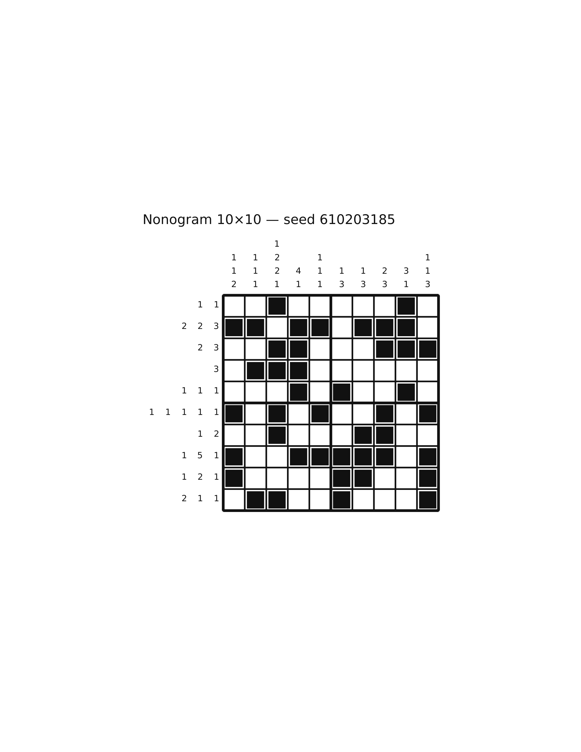 Nonogram 10×10 #23 — solution