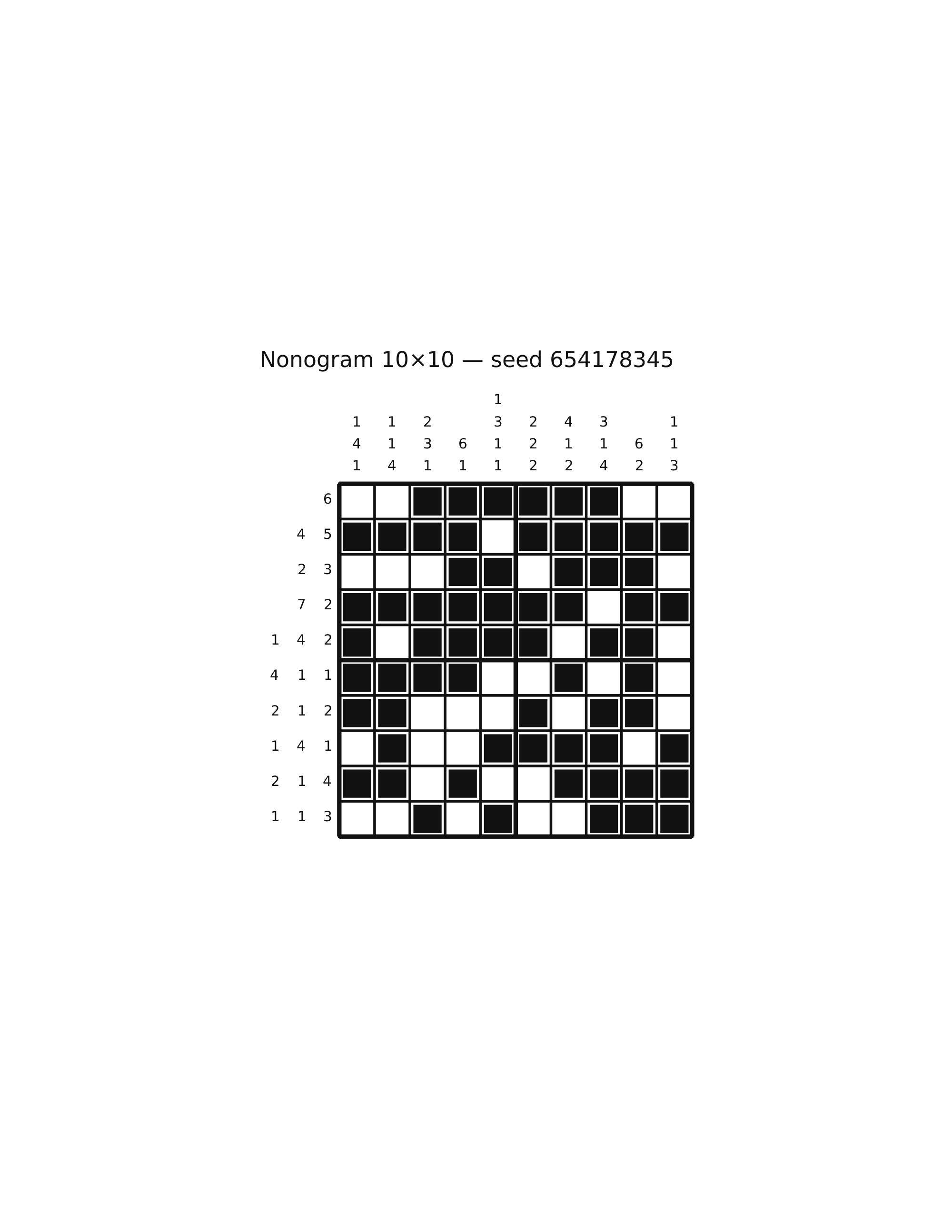 Nonogram 10×10 #38 — solution