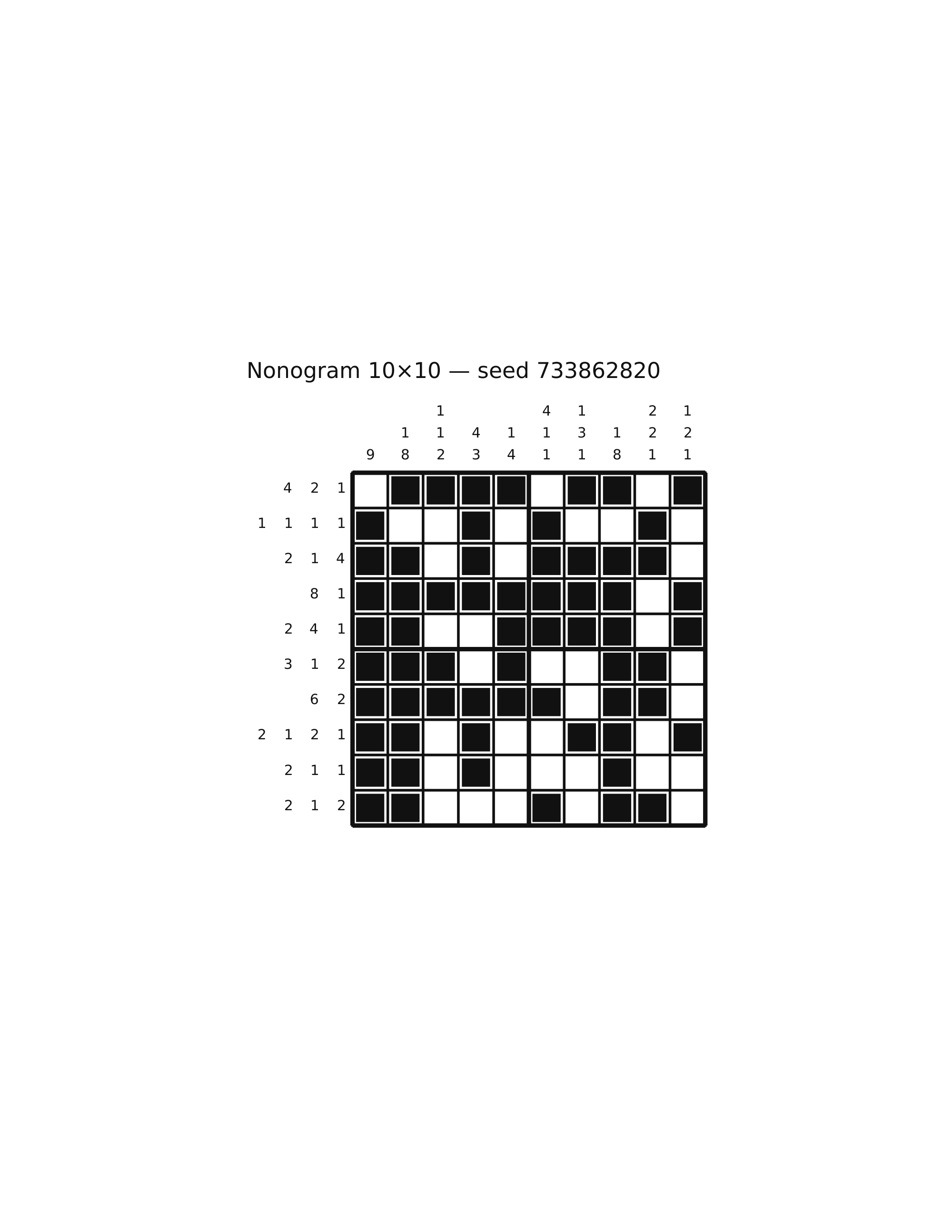 Nonogram 10×10 #22 — solution