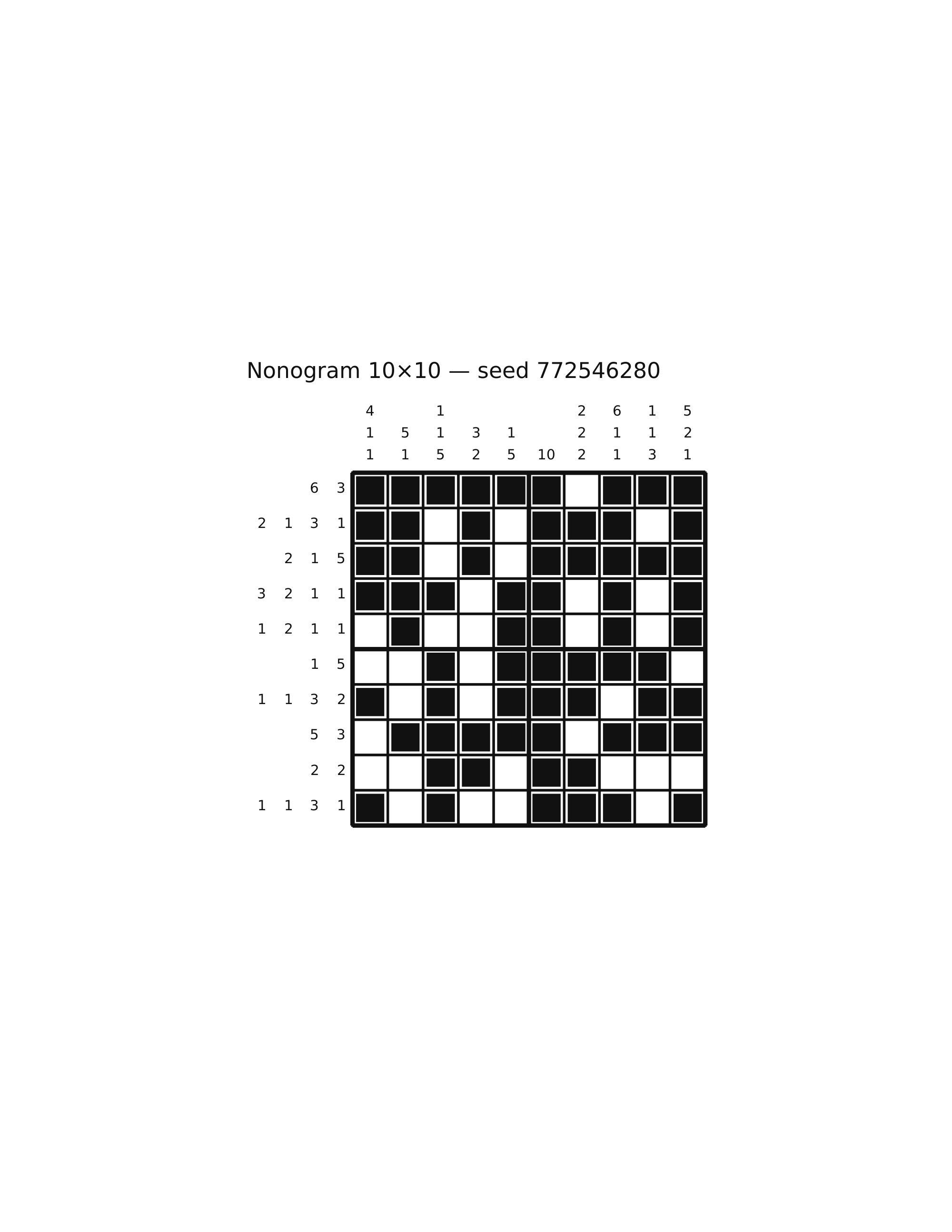 Nonogram 10×10 #72 — solution