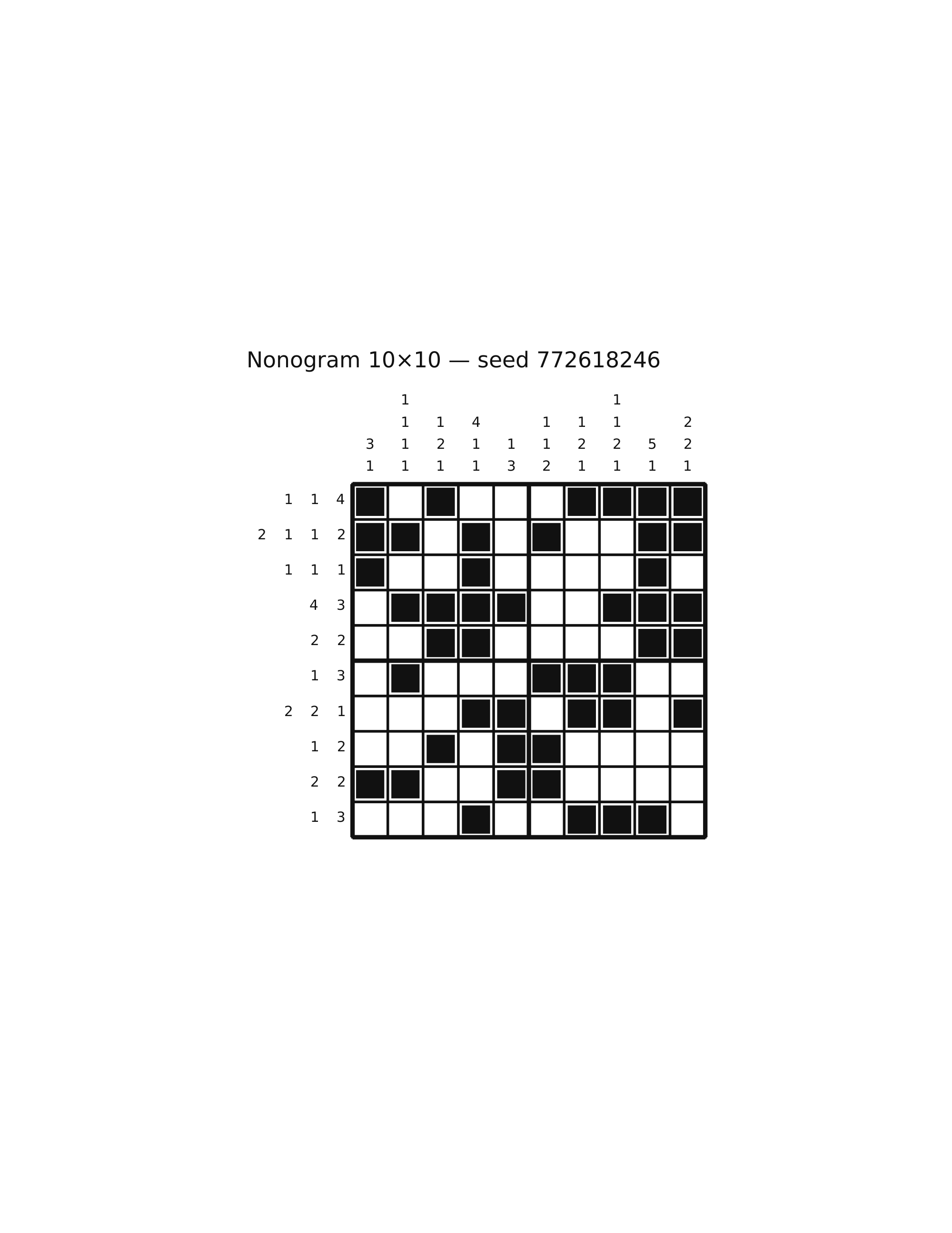 Nonogram 10×10 #88 — solution