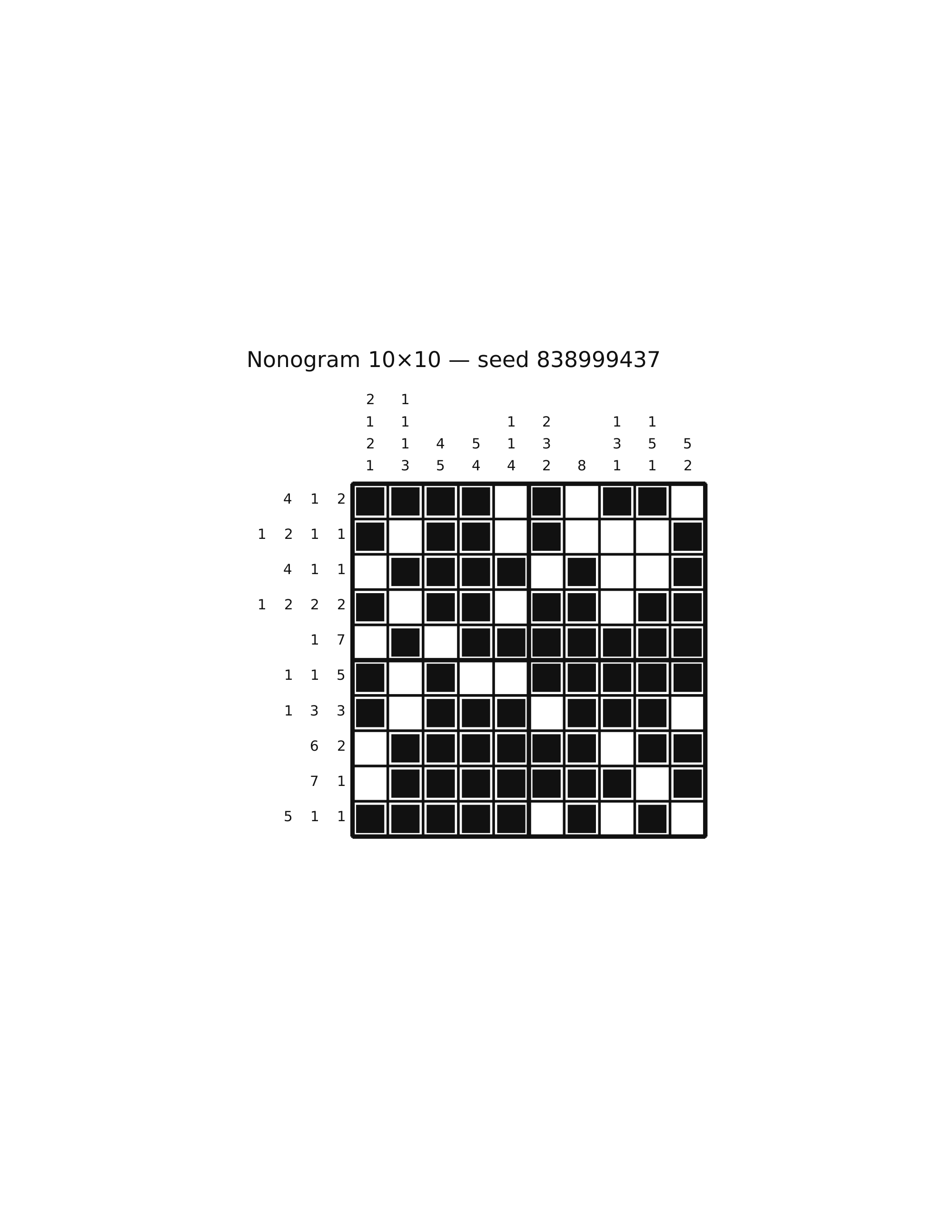 Nonogram 10×10 #58 — solution