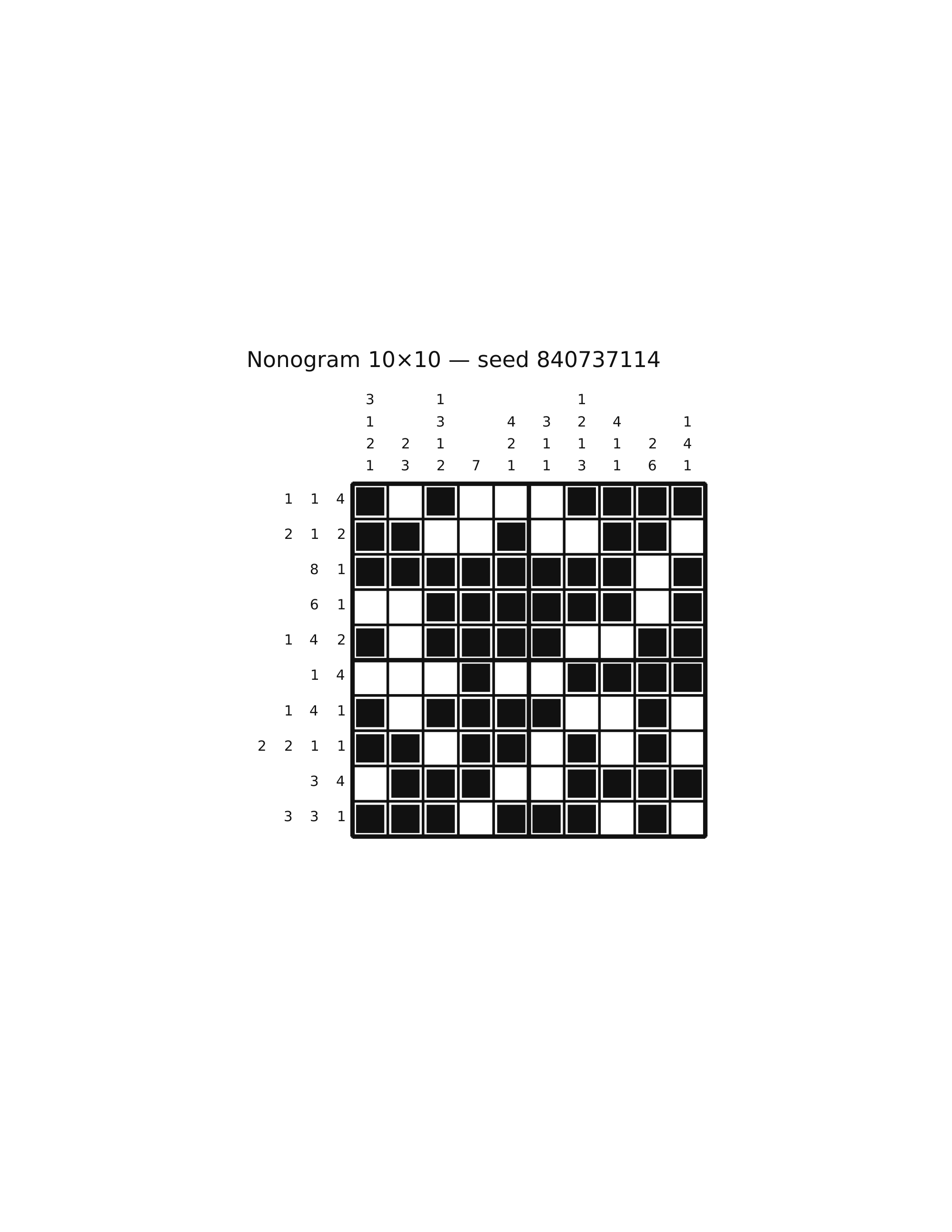 Nonogram 10×10 #84 — solution