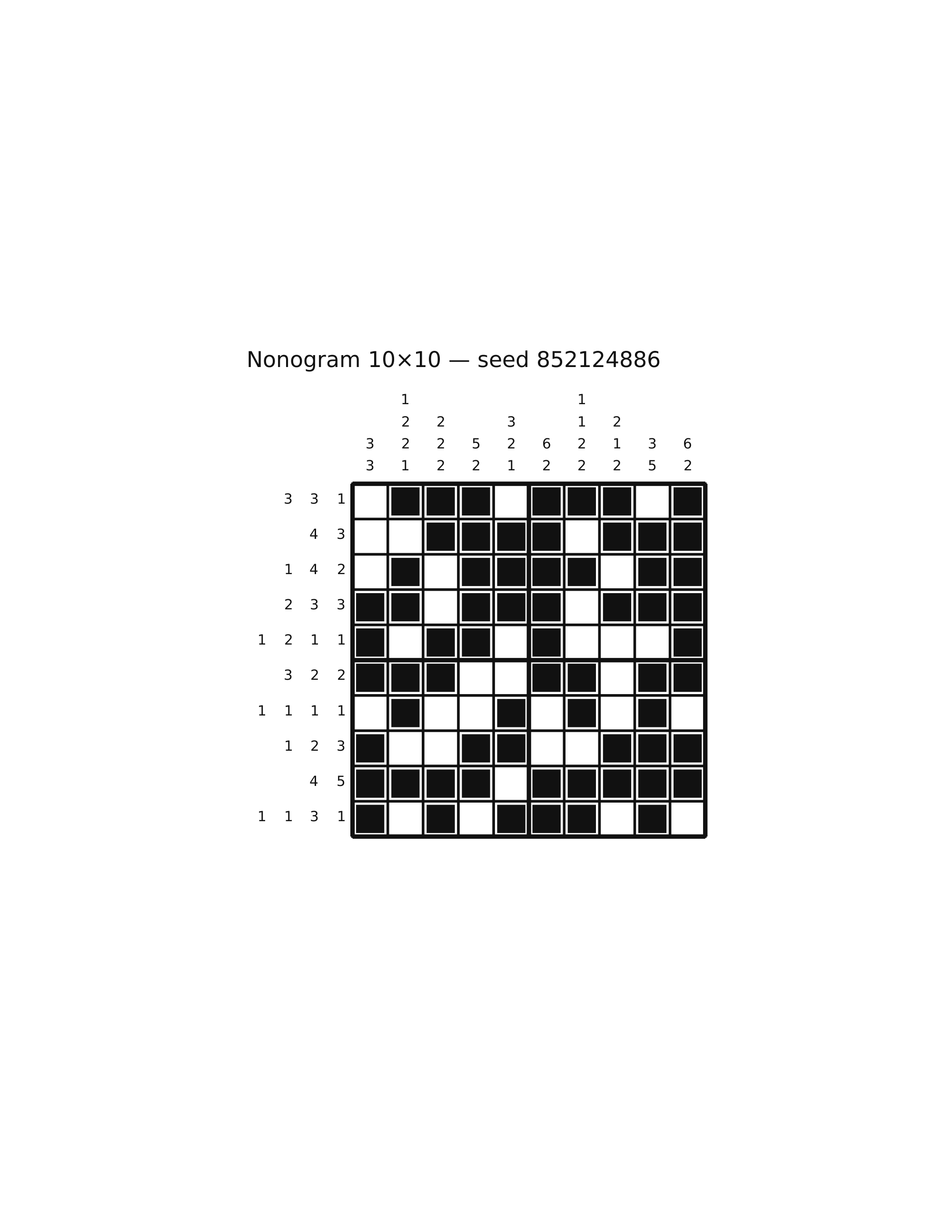 Nonogram 10×10 #62 — solution