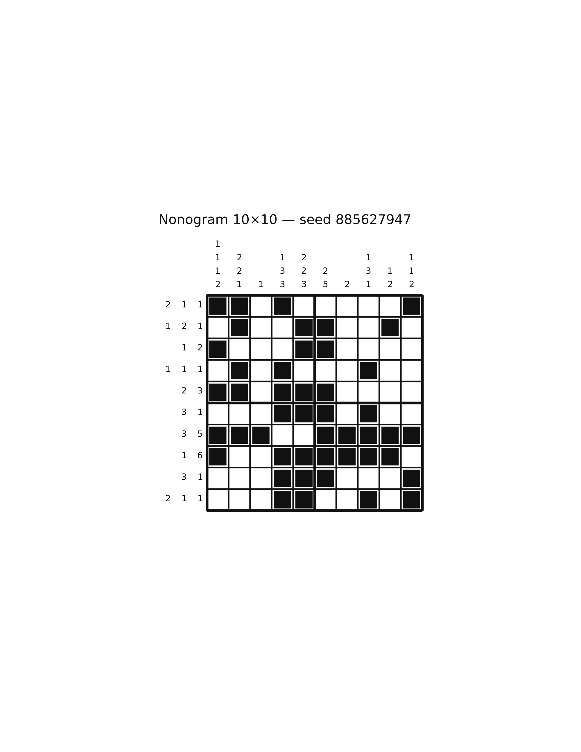 Nonogram 10×10 #52 — solution