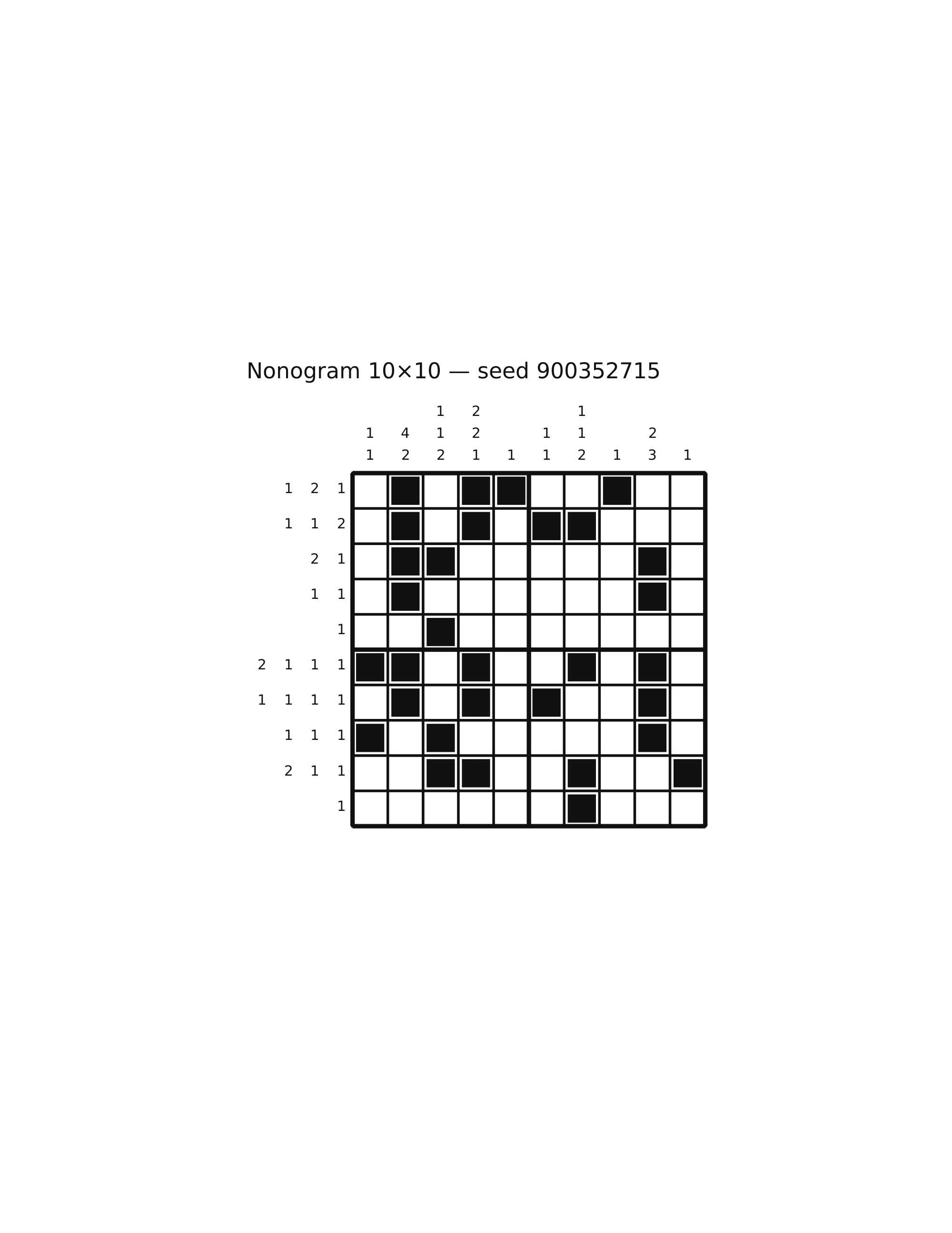 Nonogram 10×10 #71 — solution