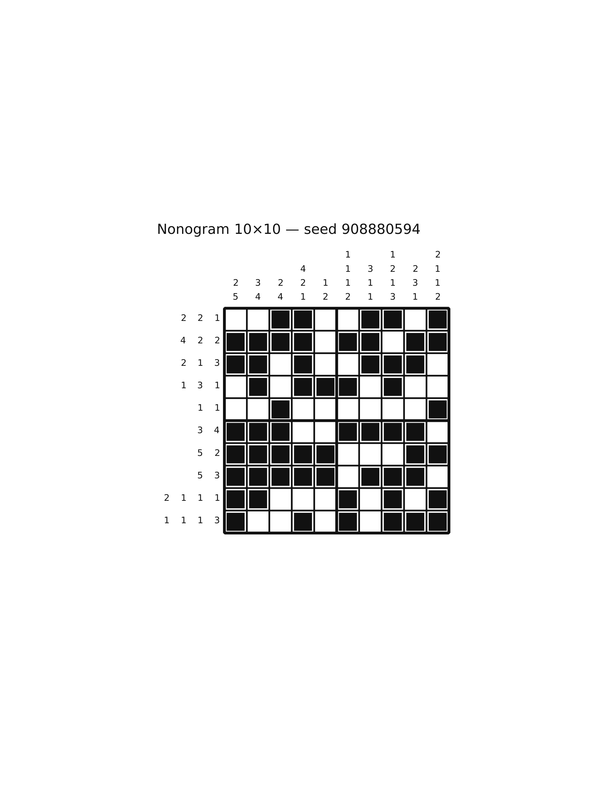 Nonogram 10×10 #18 — solution