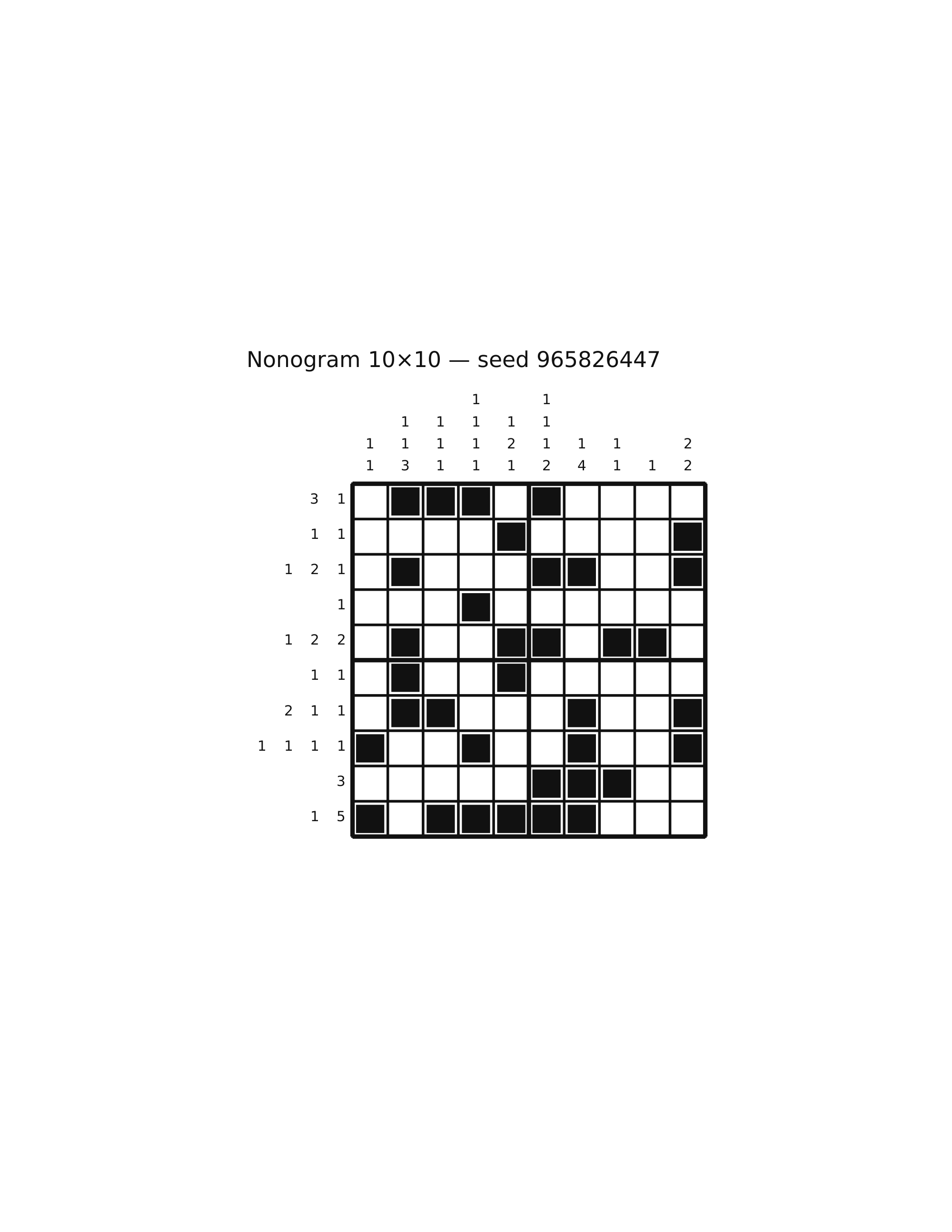 Nonogram 10×10 #18 — solution