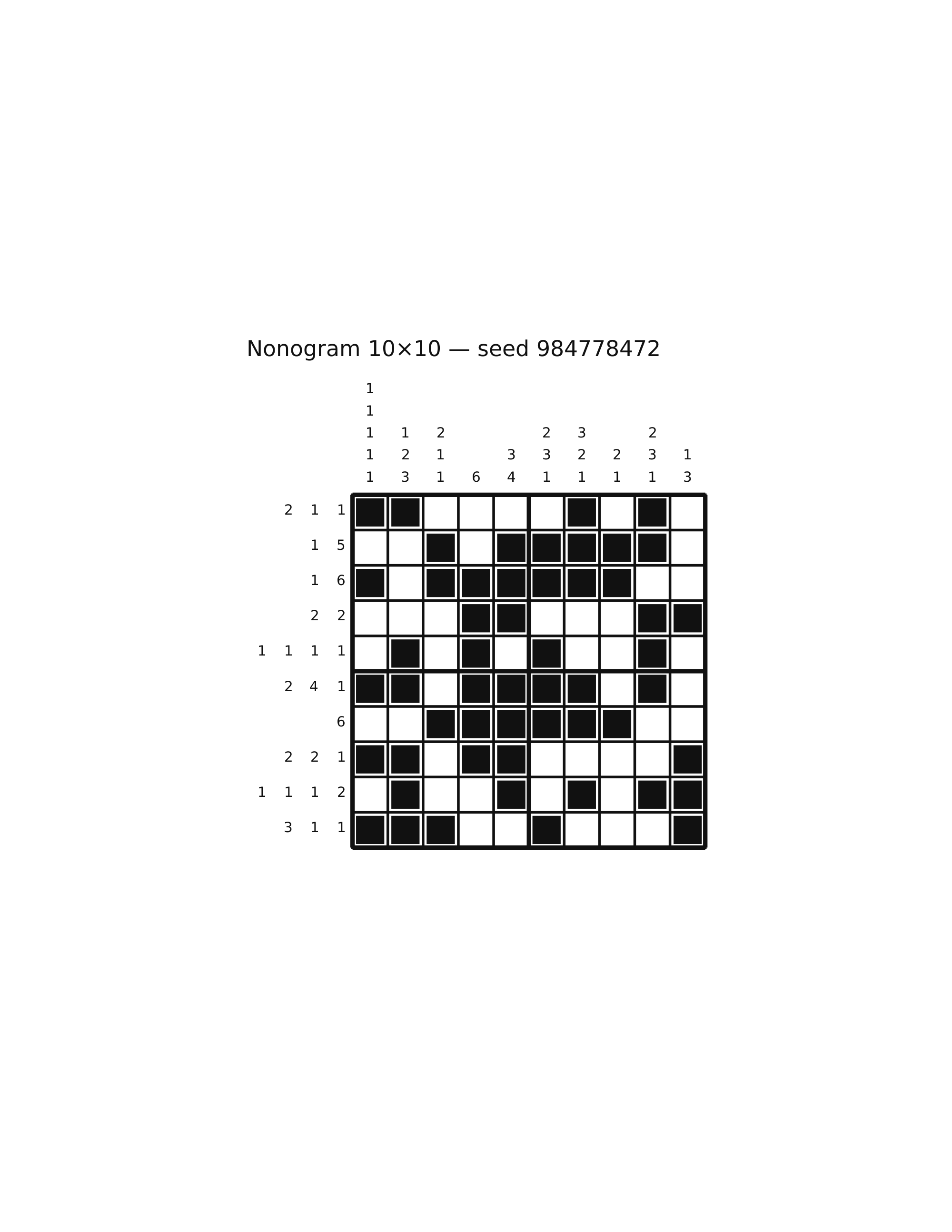 Nonogram 10×10 #68 — solution