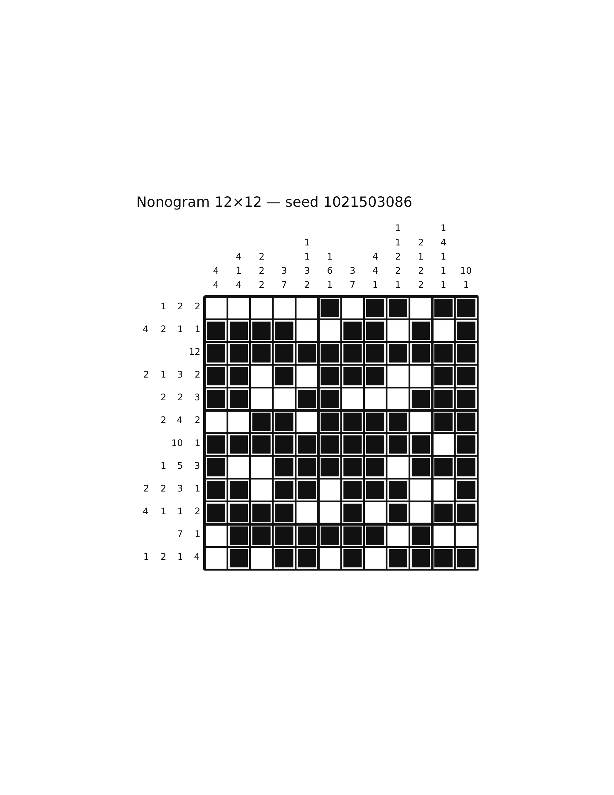 Nonogram 12×12 #60 — solution