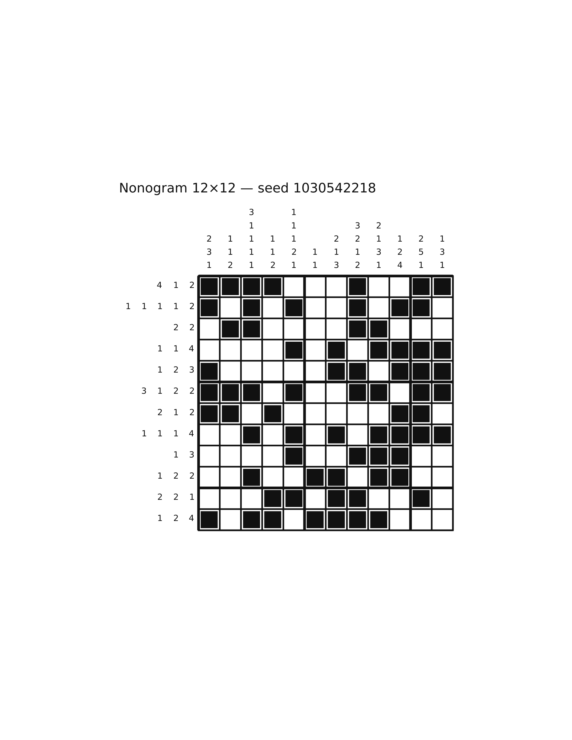Nonogram 12×12 #39 — solution