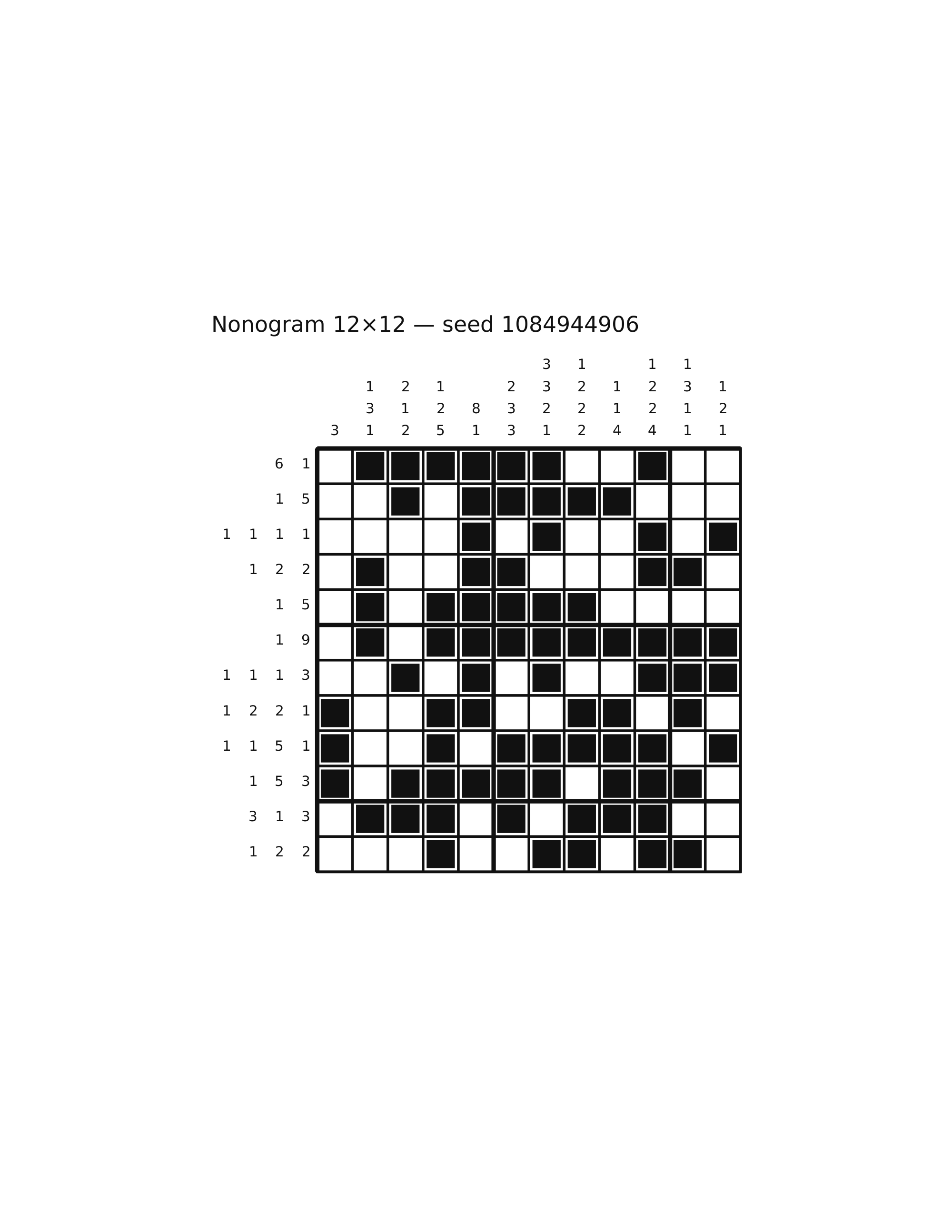 Nonogram 12×12 #35 — solution