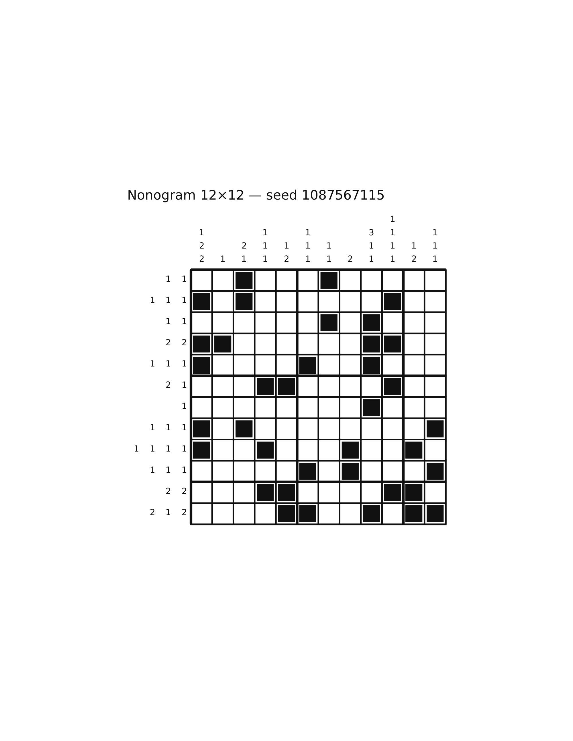 Nonogram 12×12 #42 — solution