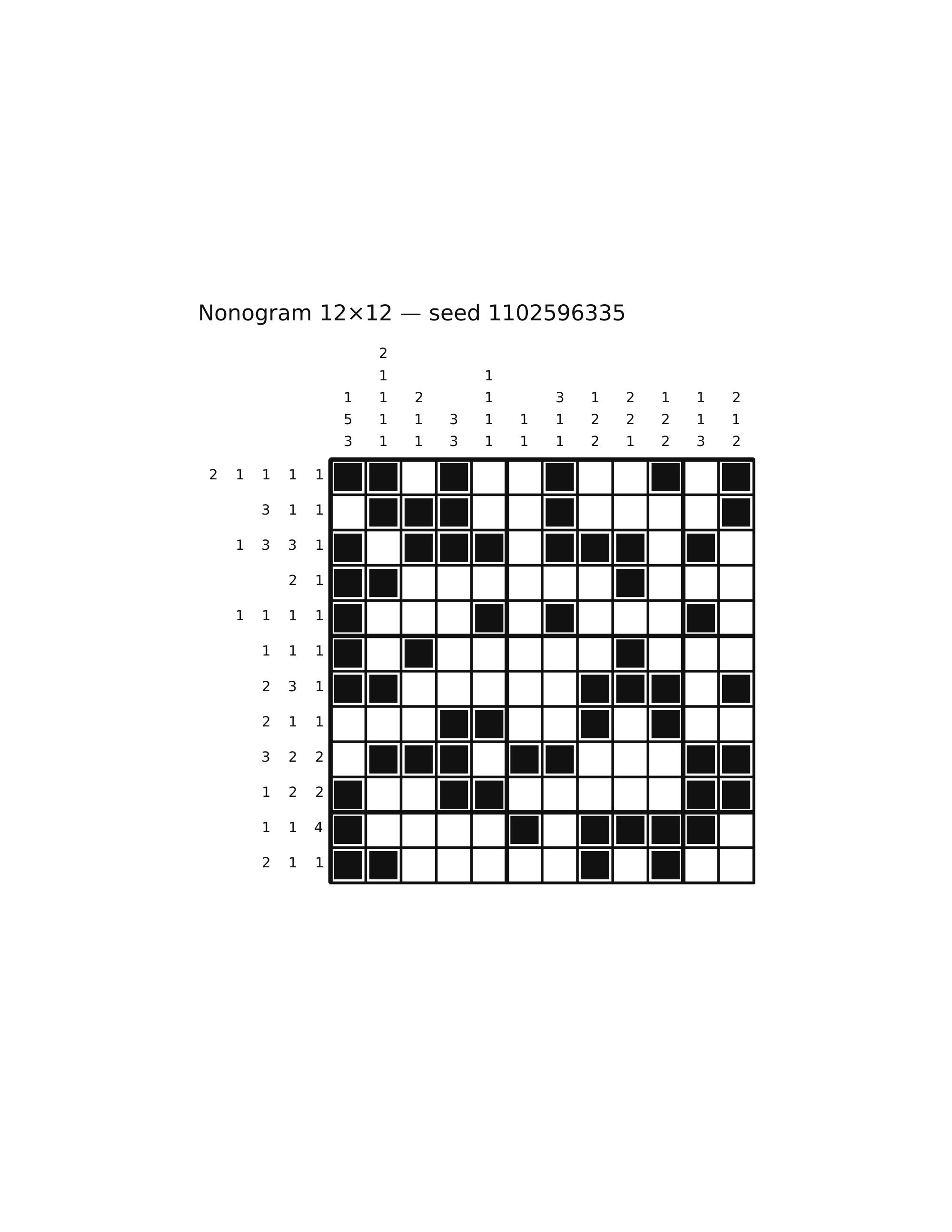 Nonogram 12×12 #16 — solution