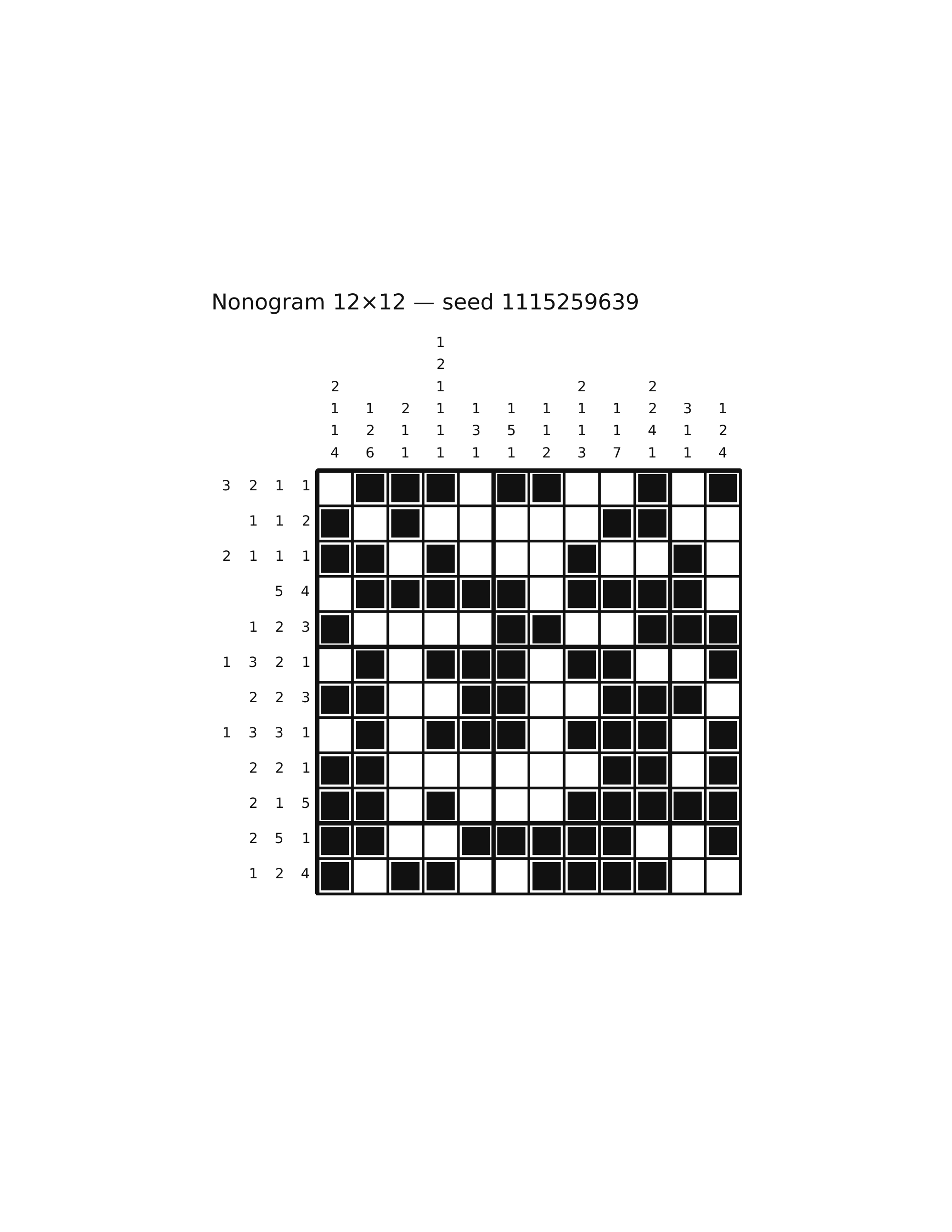 Nonogram 12×12 #55 — solution