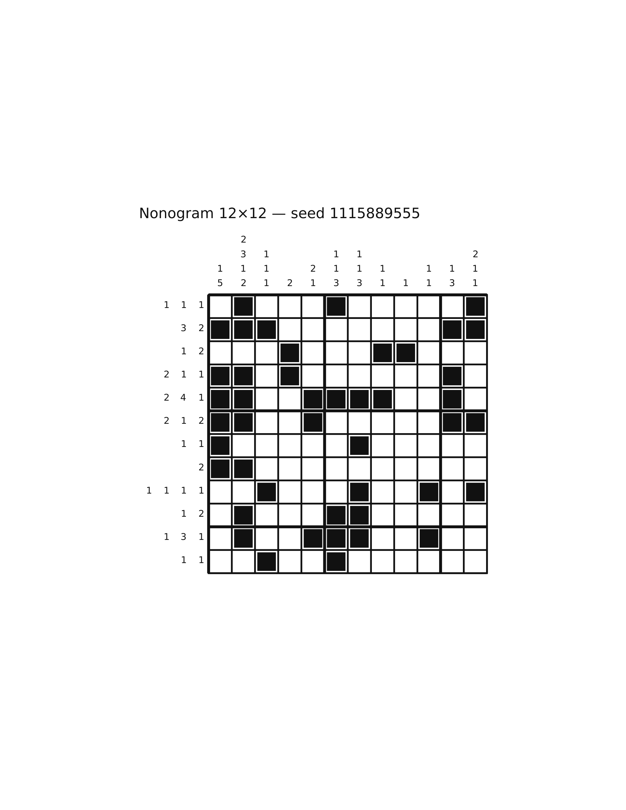 Nonogram 12×12 #57 — solution