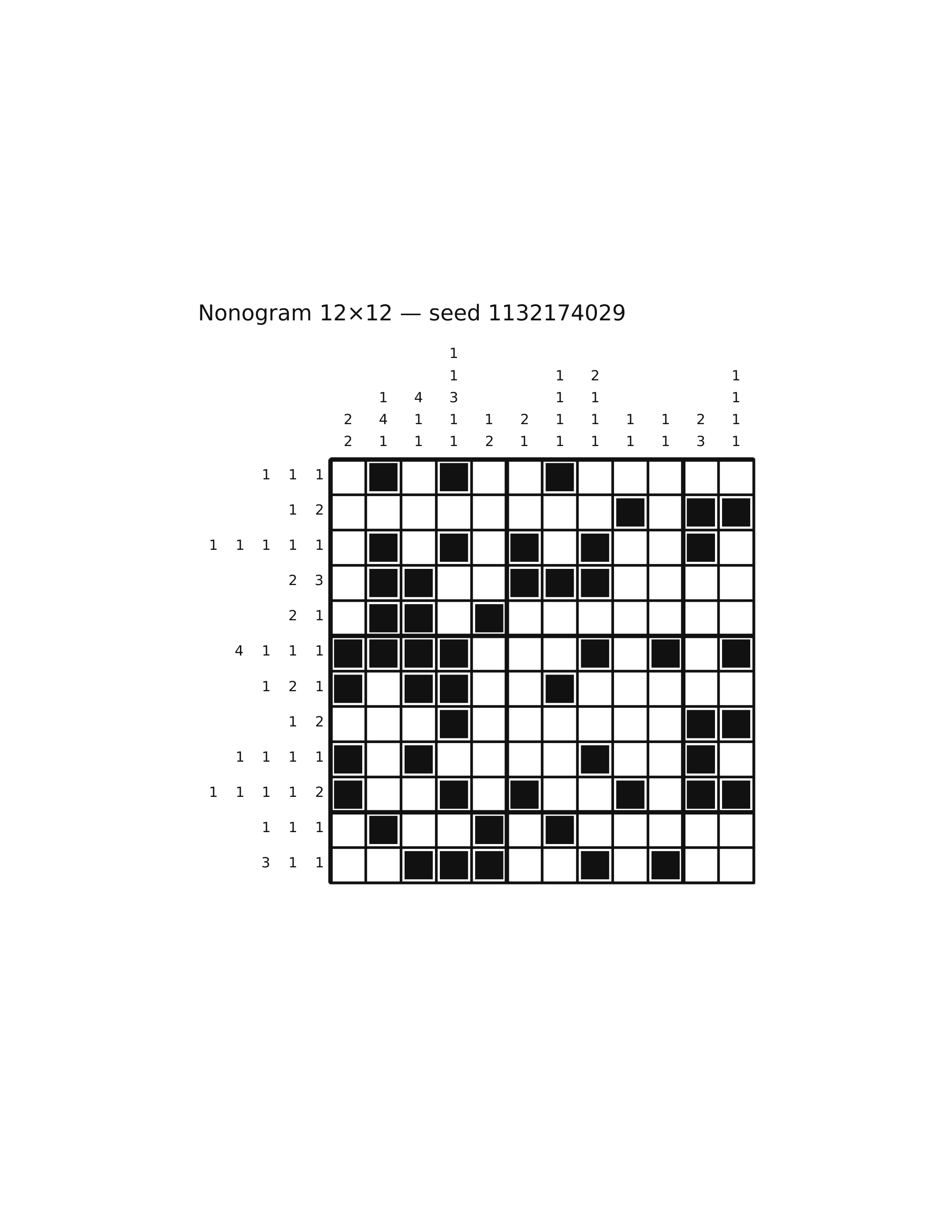 Nonogram 12×12 #56 — solution