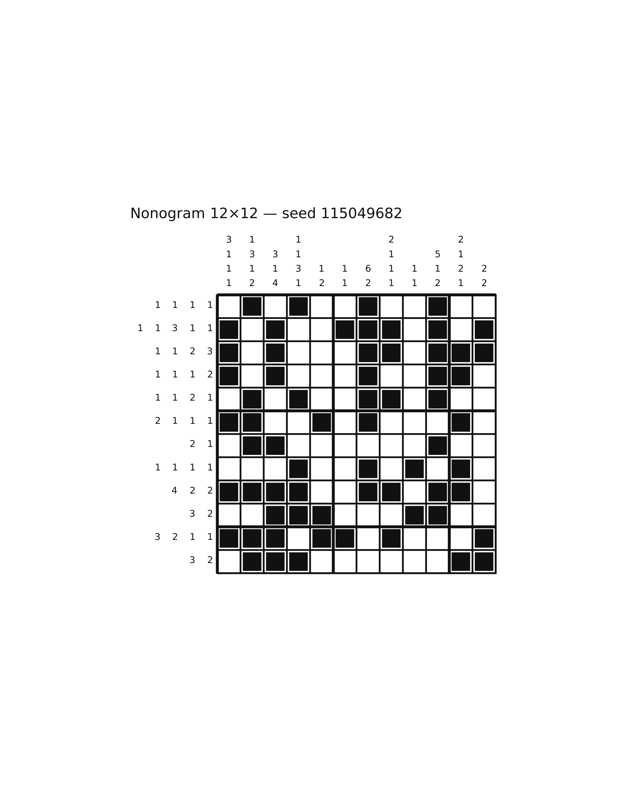 Nonogram 12×12 #56 — solution