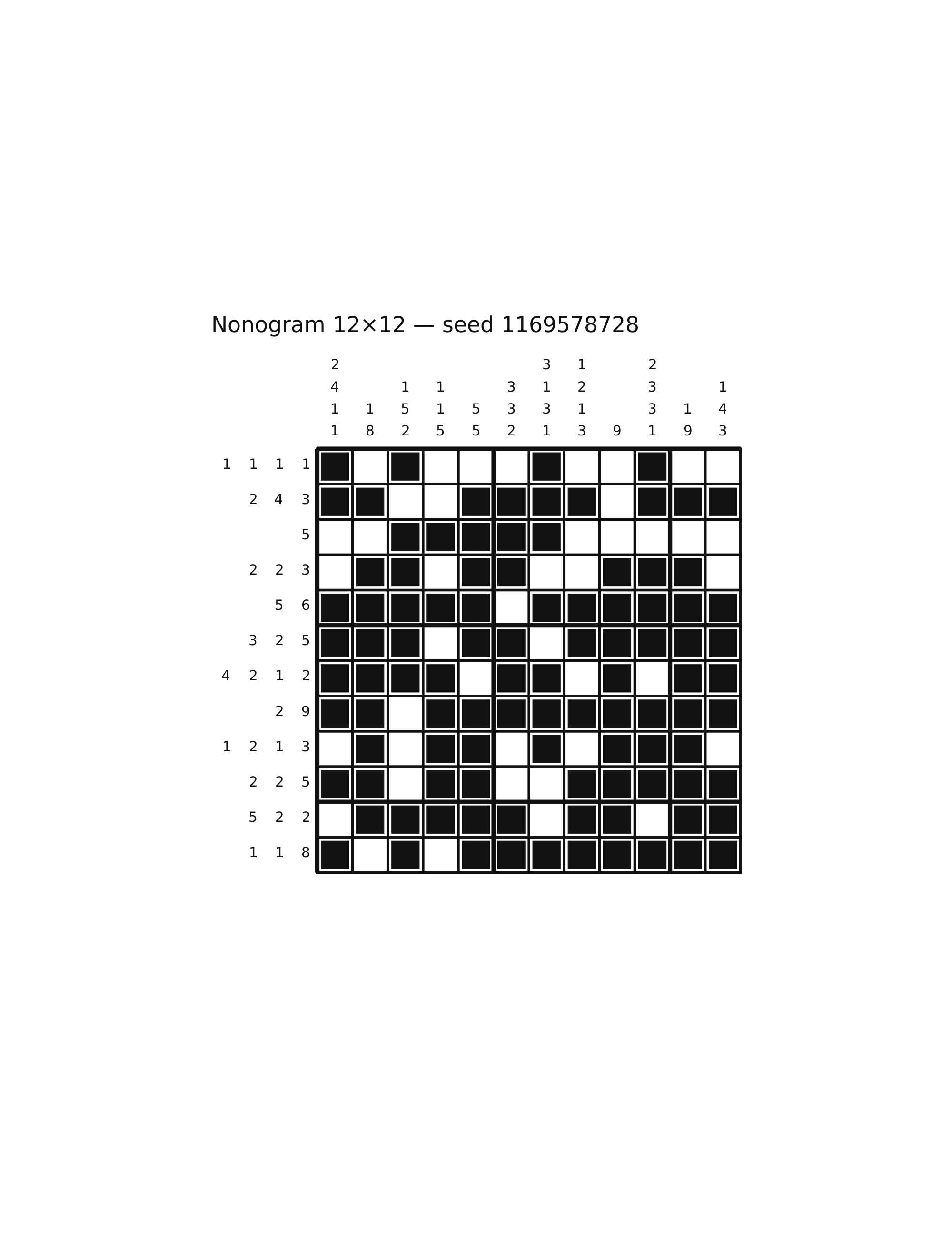 Nonogram 12×12 #8 — solution