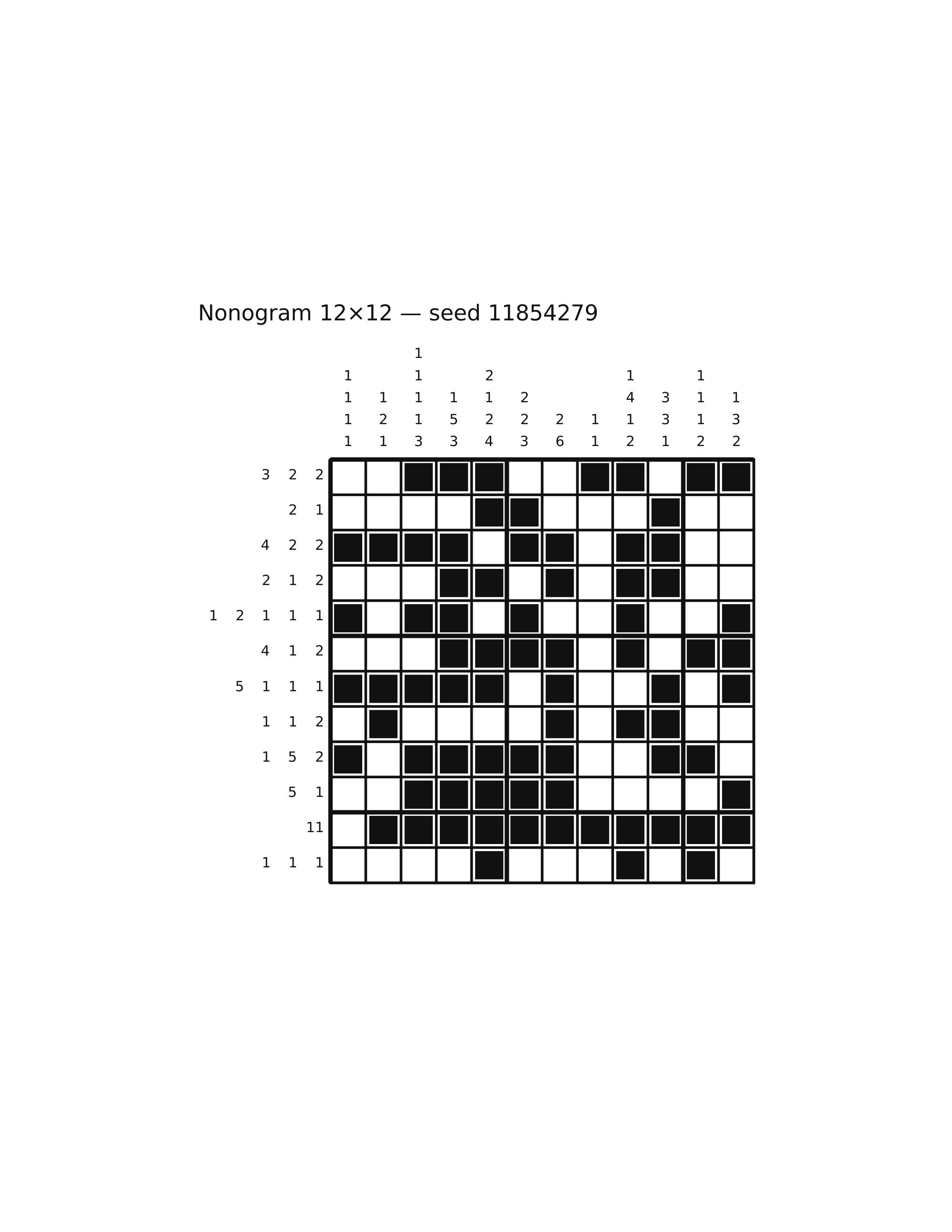 Nonogram 12×12 #6 — solution