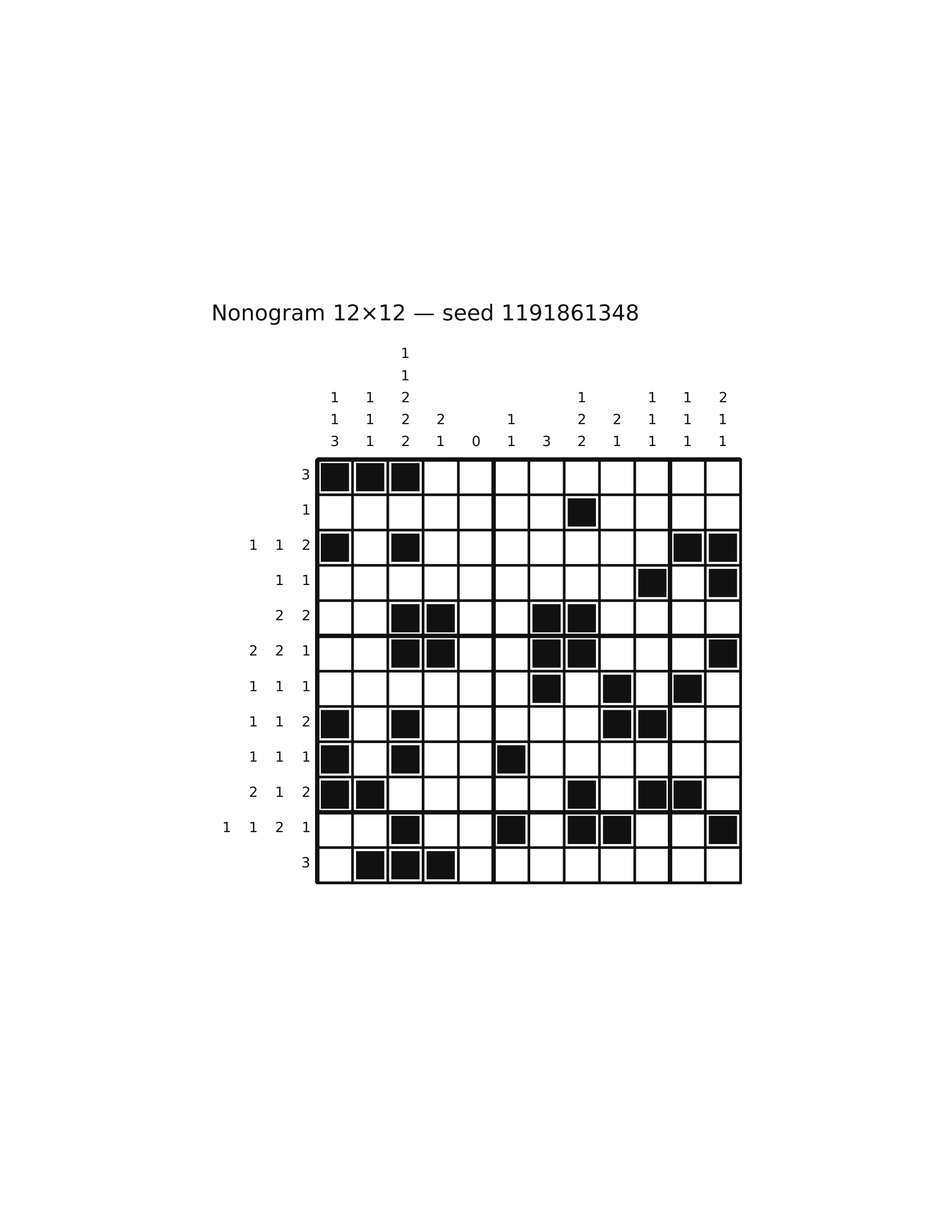 Nonogram 12×12 #33 — solution