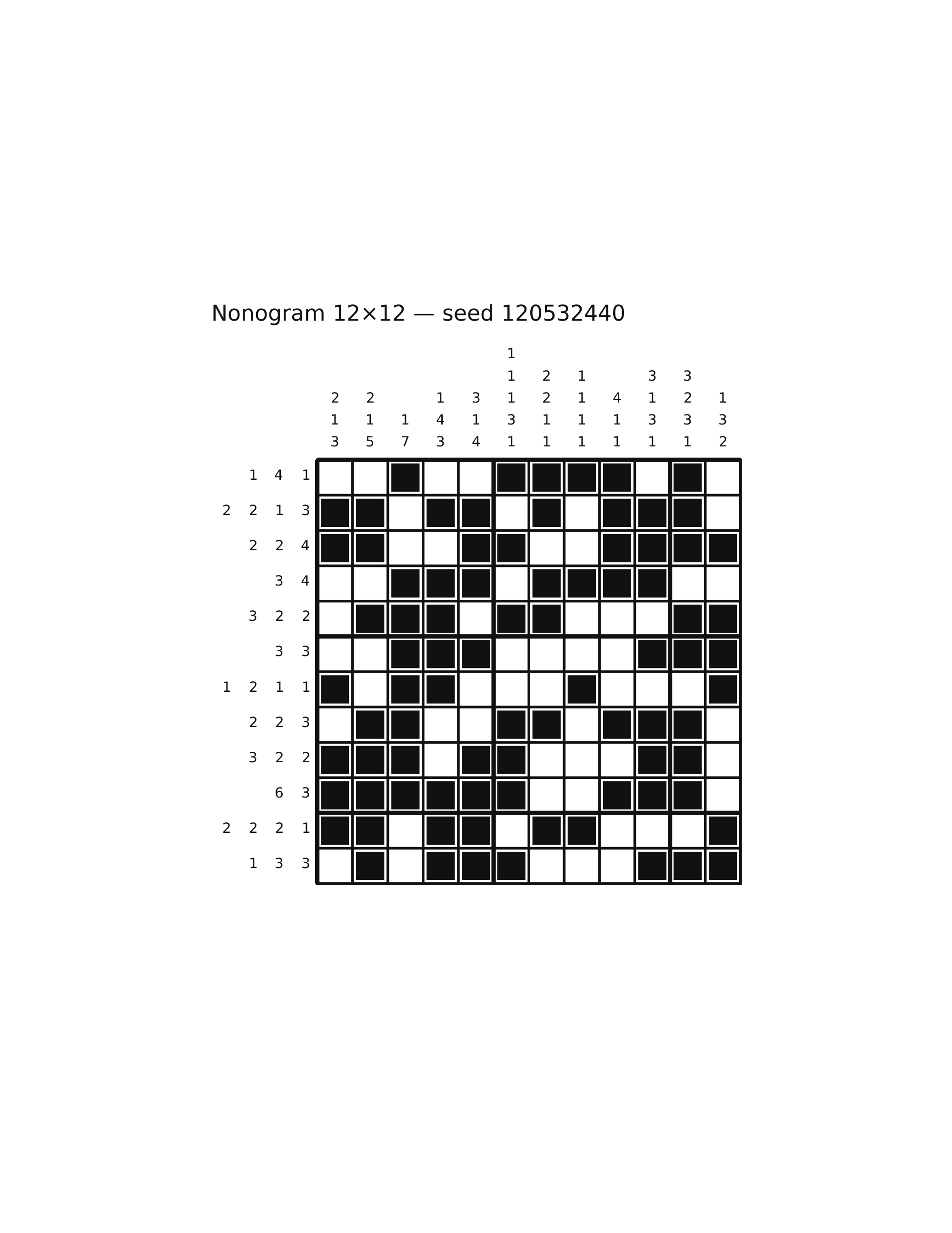 Nonogram 12×12 #11 — solution