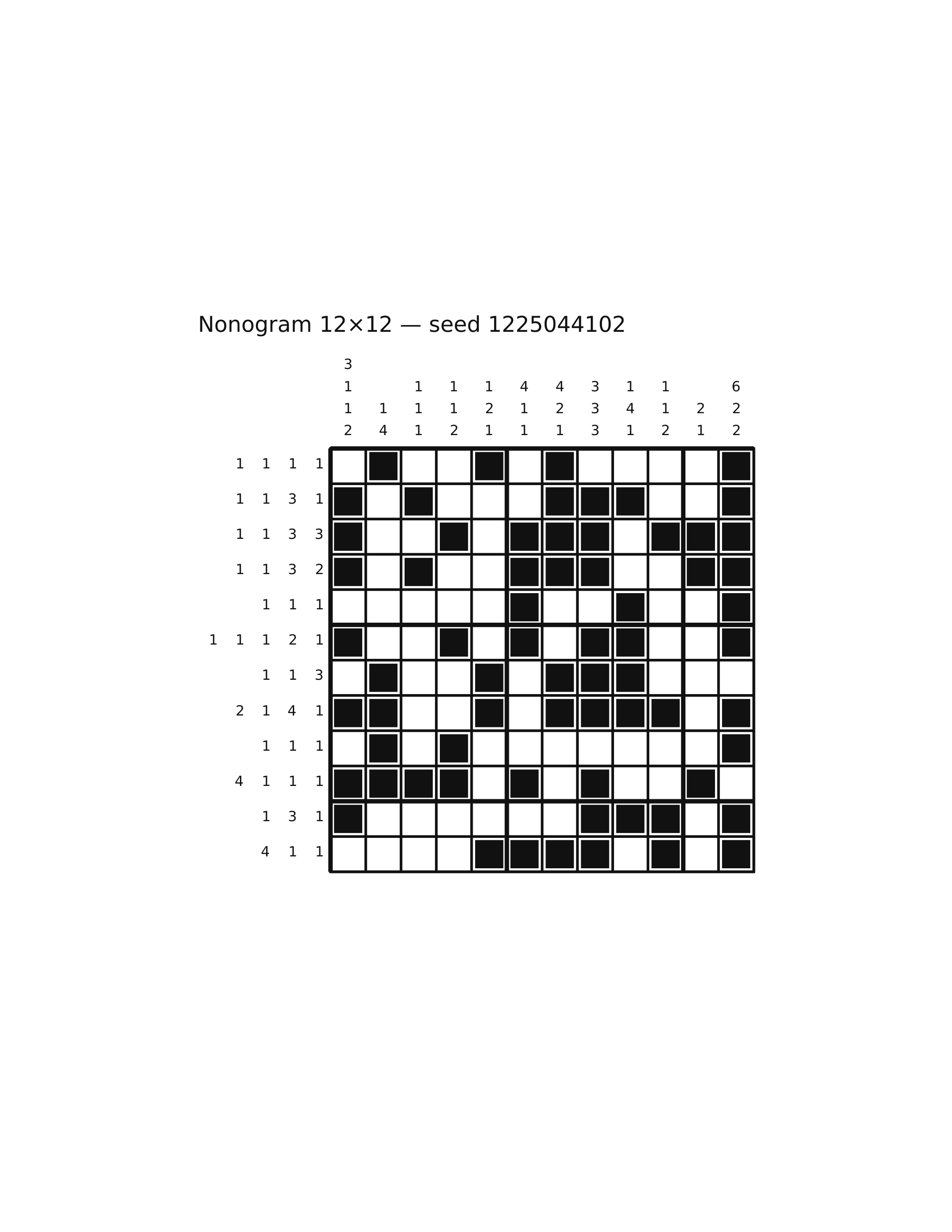 Nonogram 12×12 #13 — solution