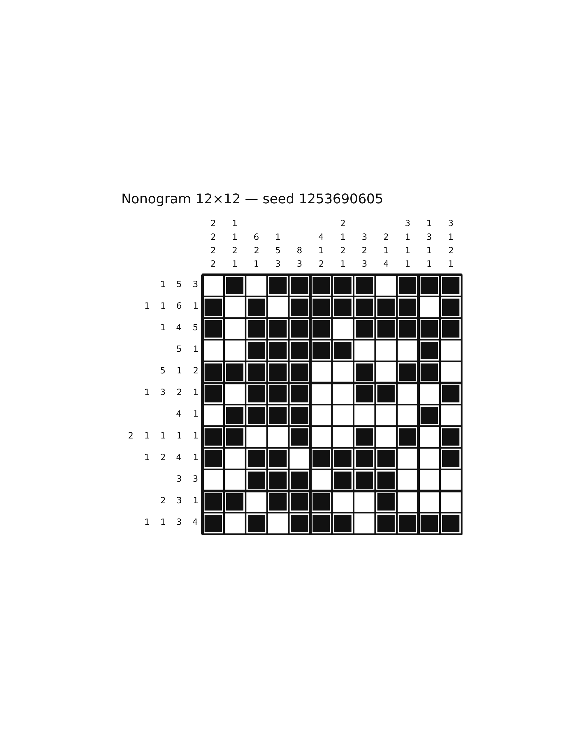 Nonogram 12×12 #12 — solution