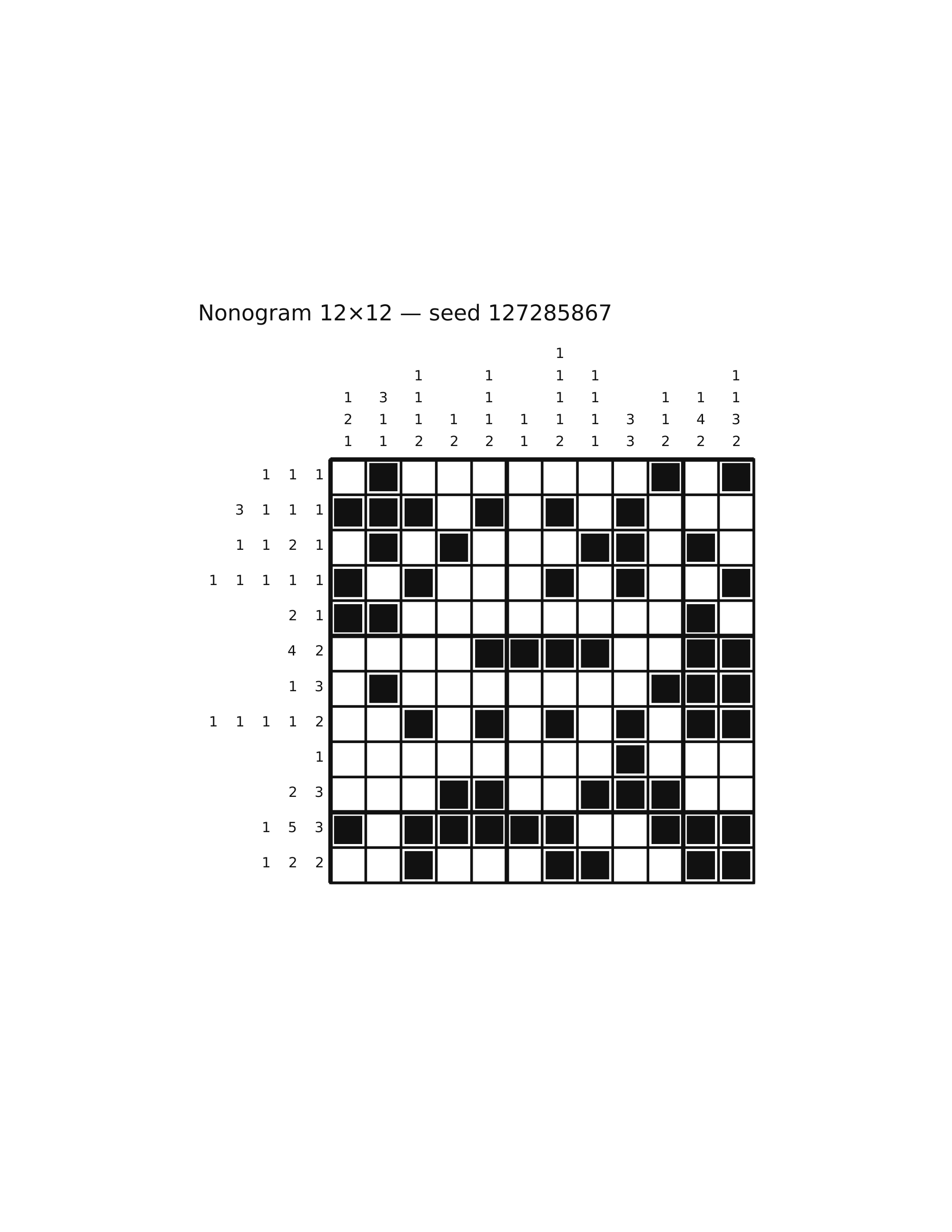 Nonogram 12×12 #17 — solution