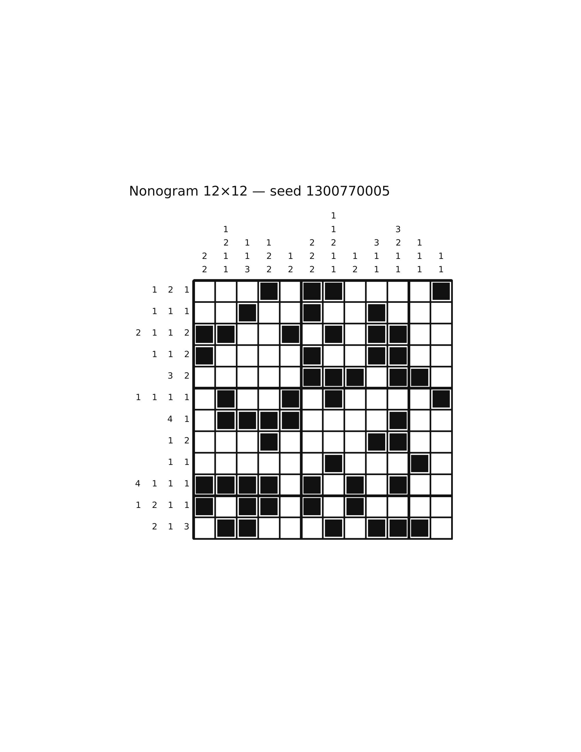 Nonogram 12×12 #54 — solution