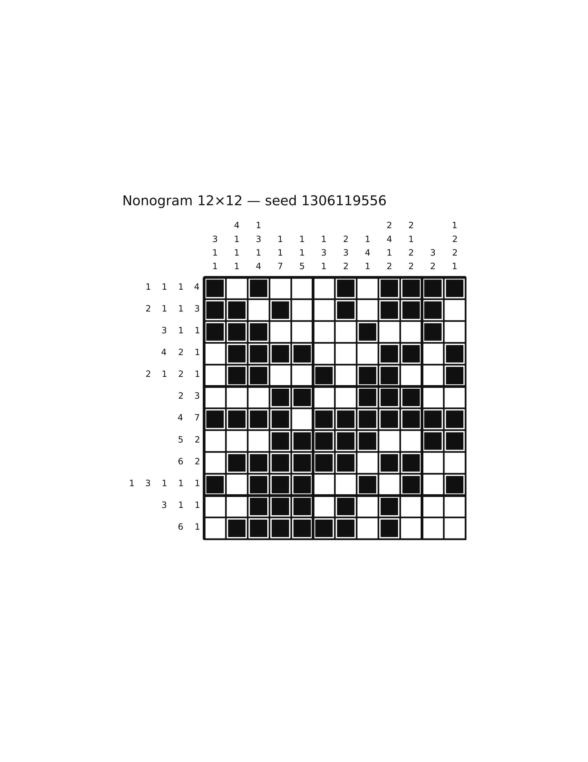 Nonogram 12×12 #56 — solution