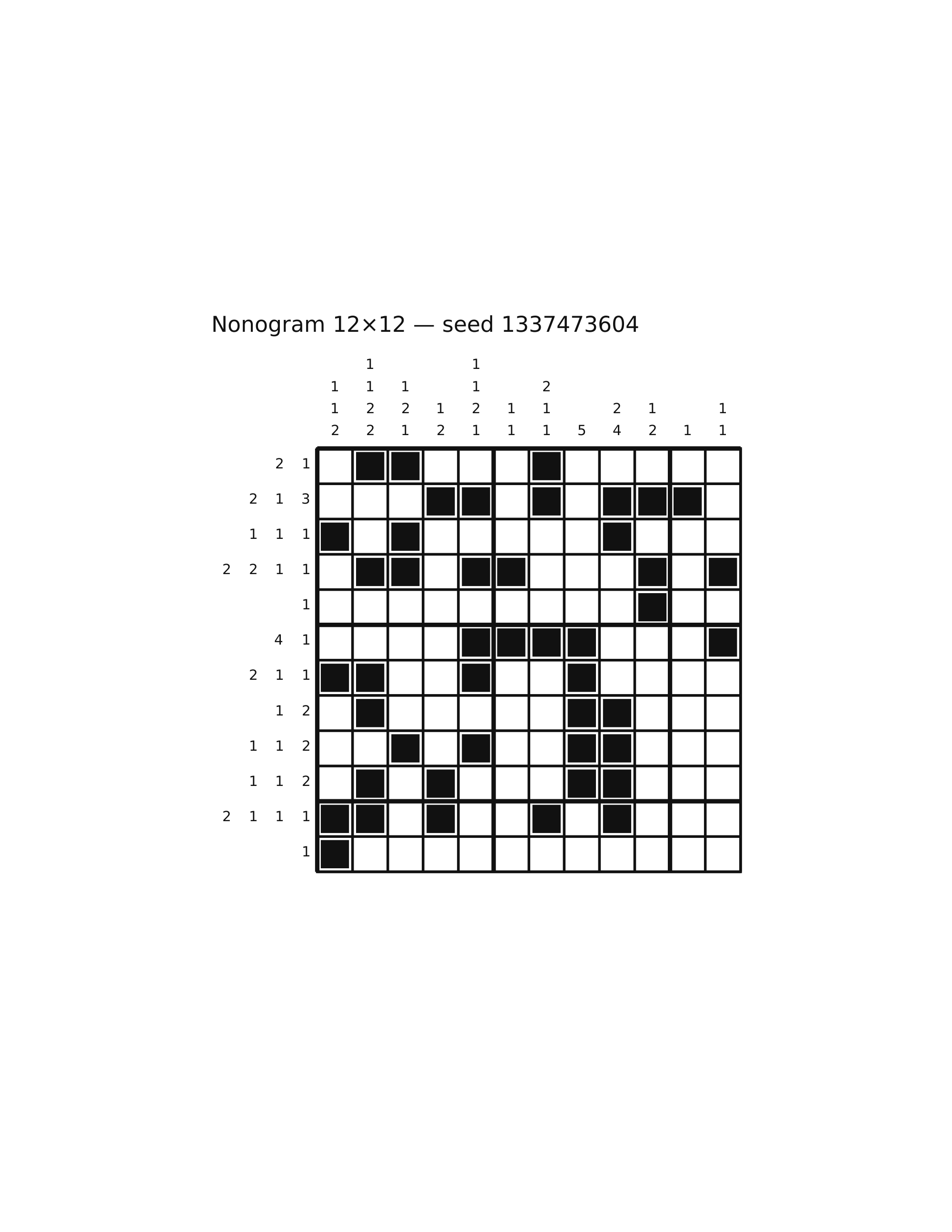 Nonogram 12×12 #41 — solution