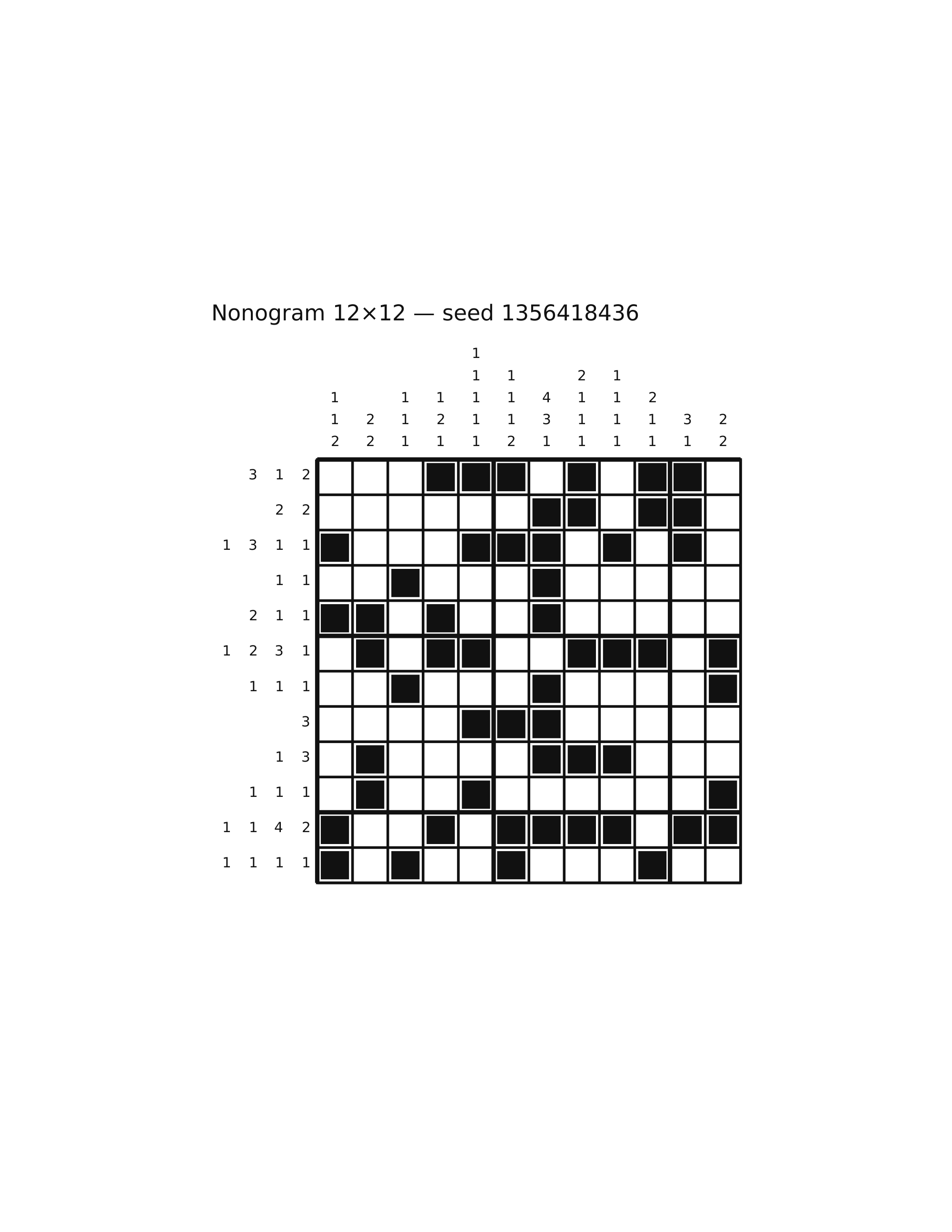 Nonogram 12×12 #12 — solution