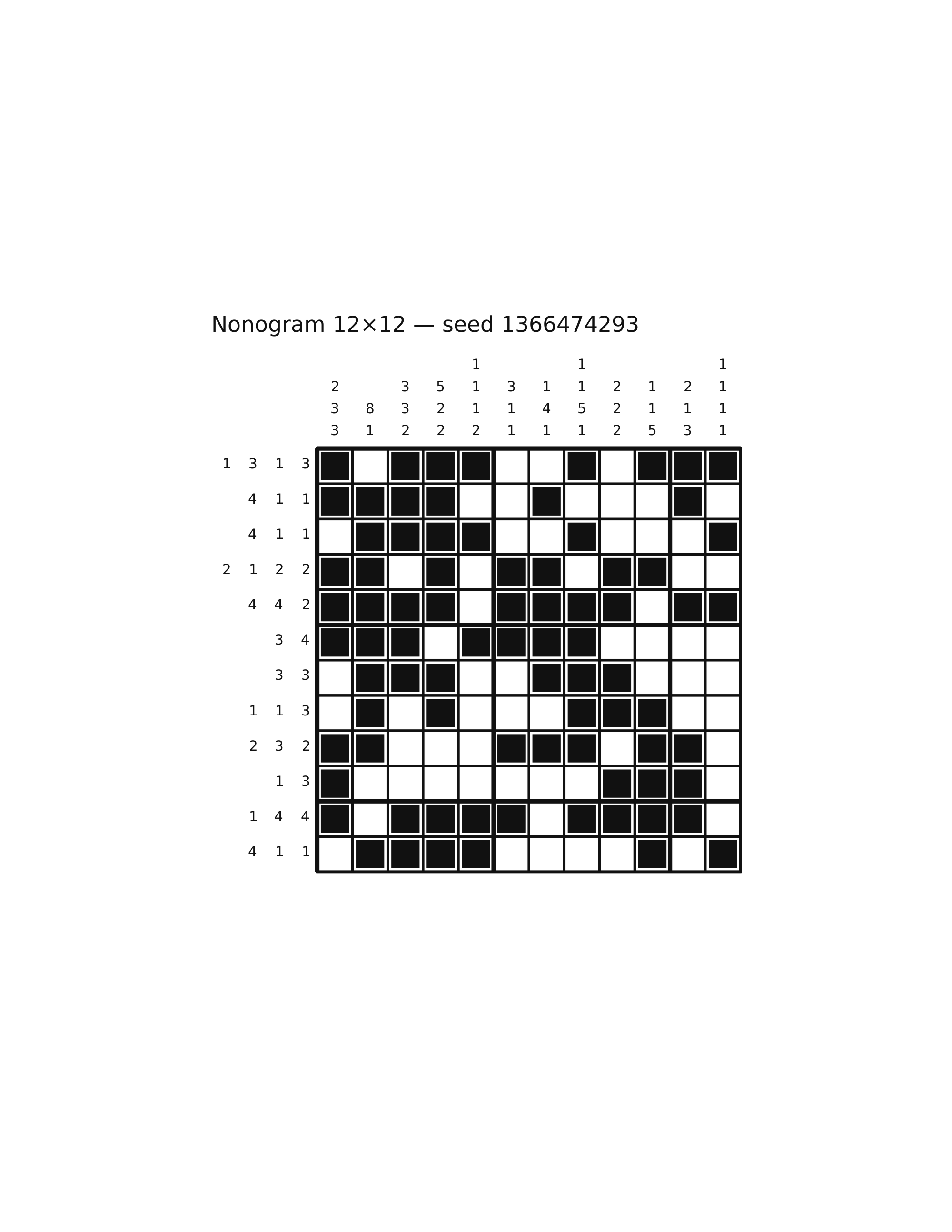 Nonogram 12×12 #19 — solution