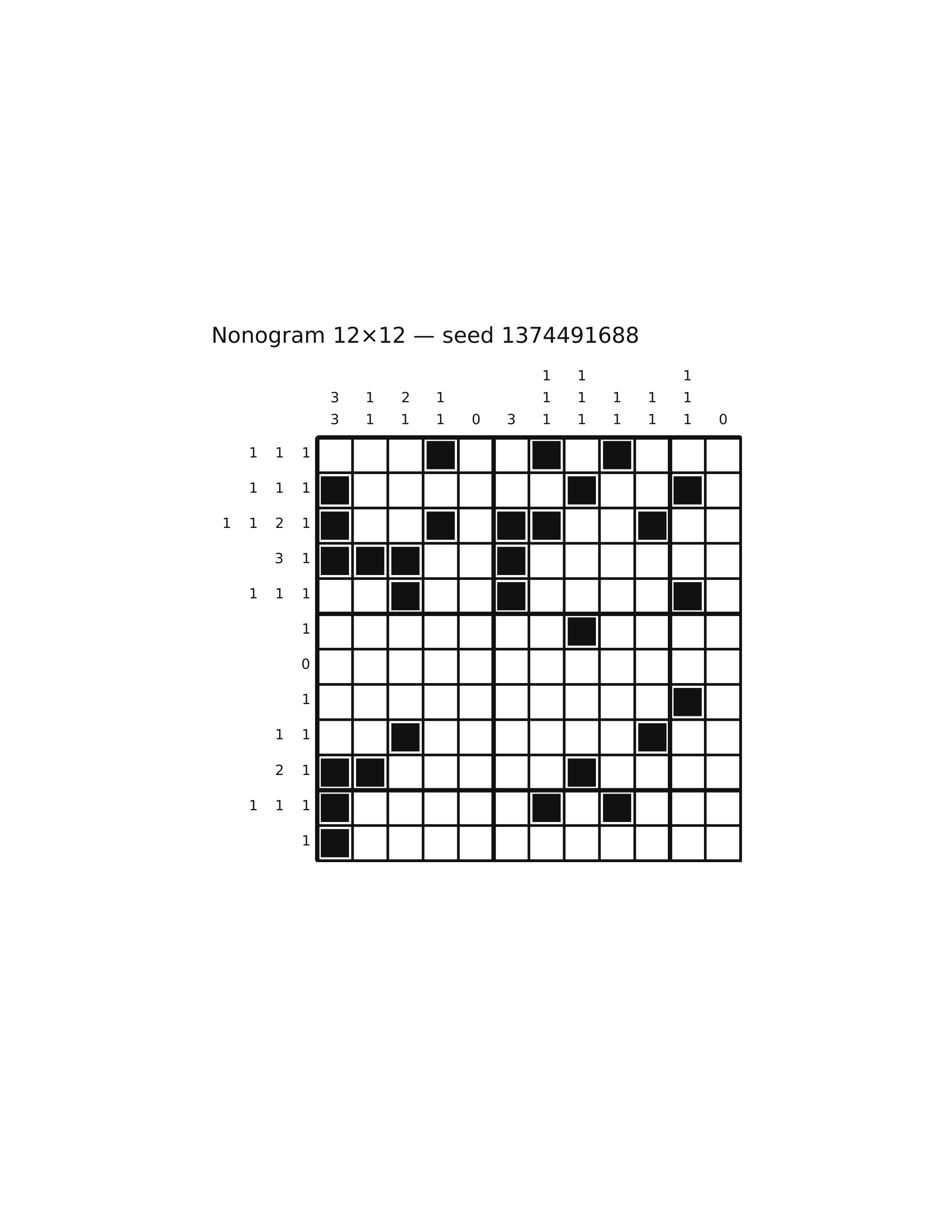 Nonogram 12×12 #15 — solution