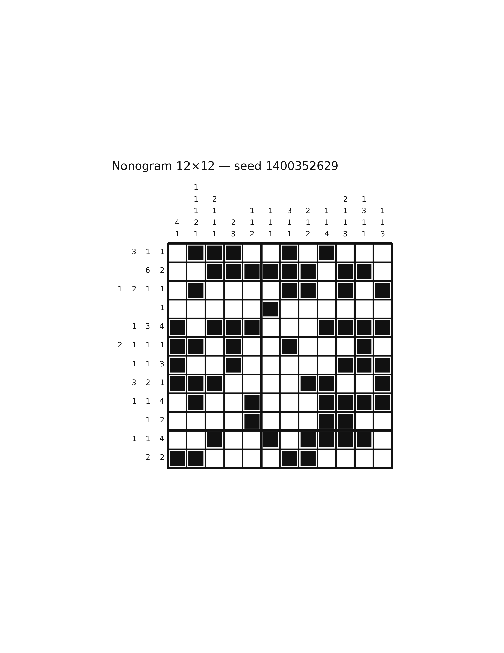 Nonogram 12×12 #5 — solution
