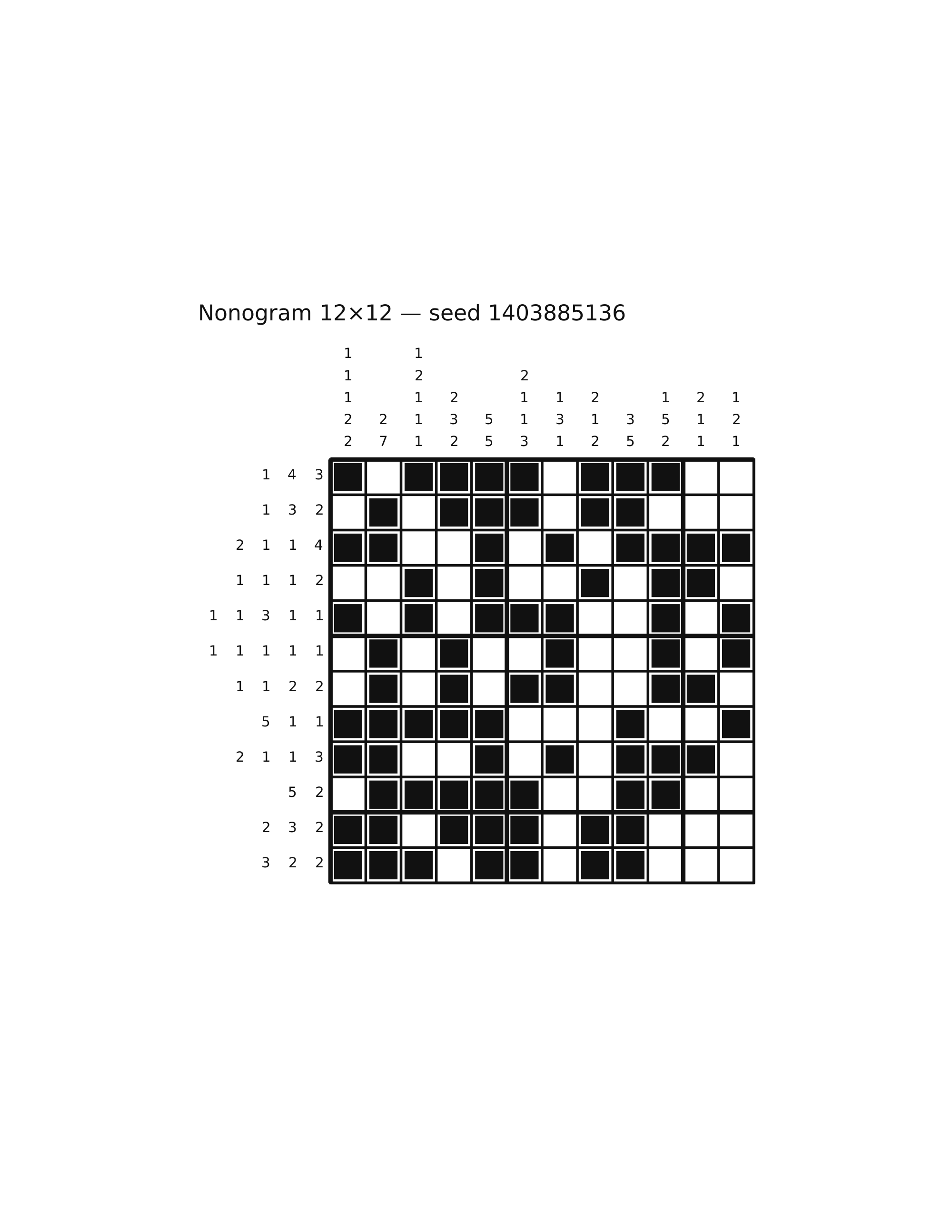 Nonogram 12×12 #8 — solution