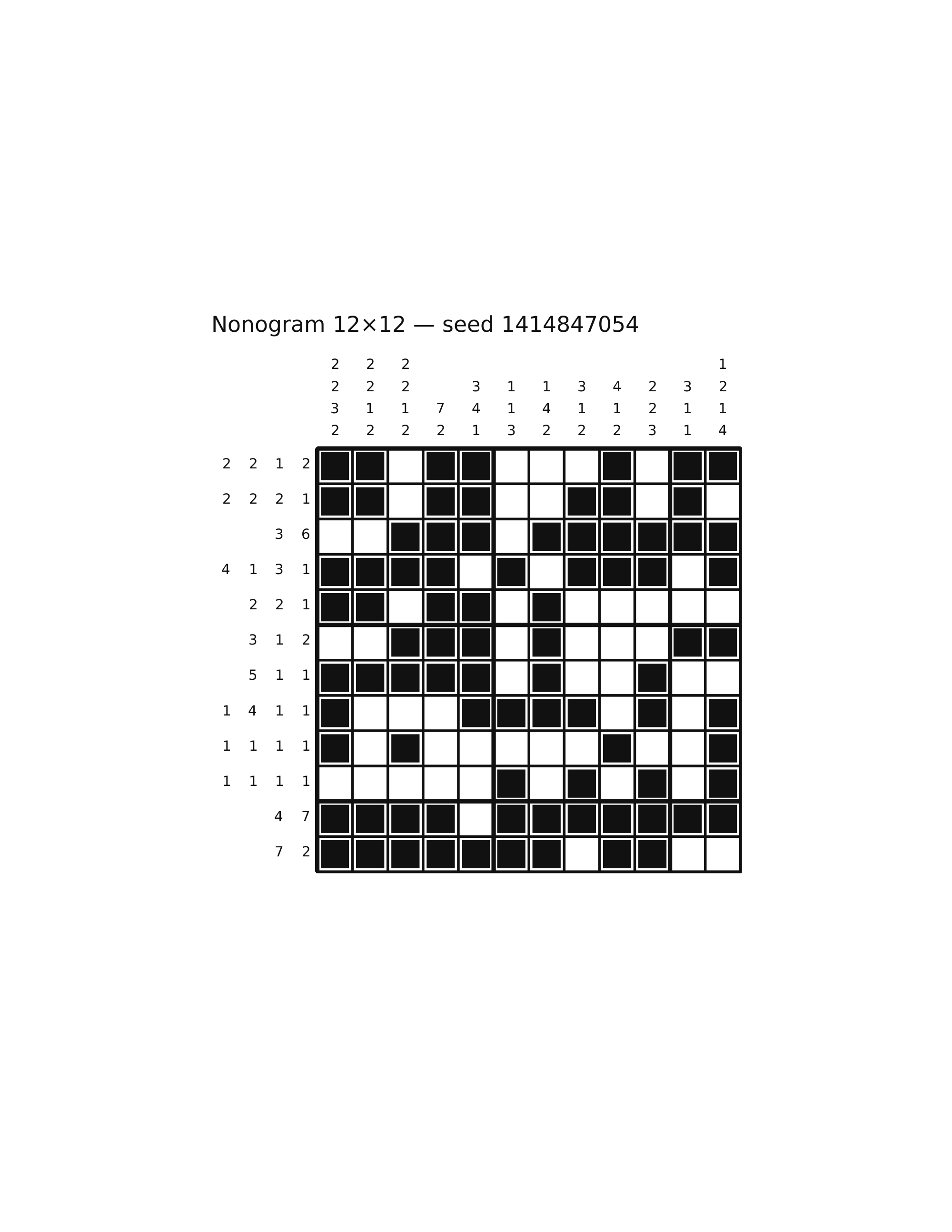Nonogram 12×12 #48 — solution
