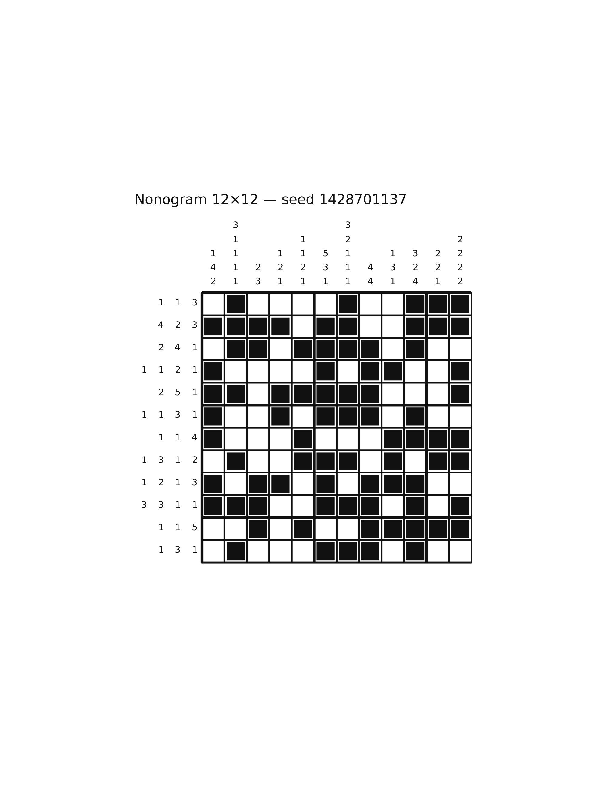 Nonogram 12×12 #60 — solution