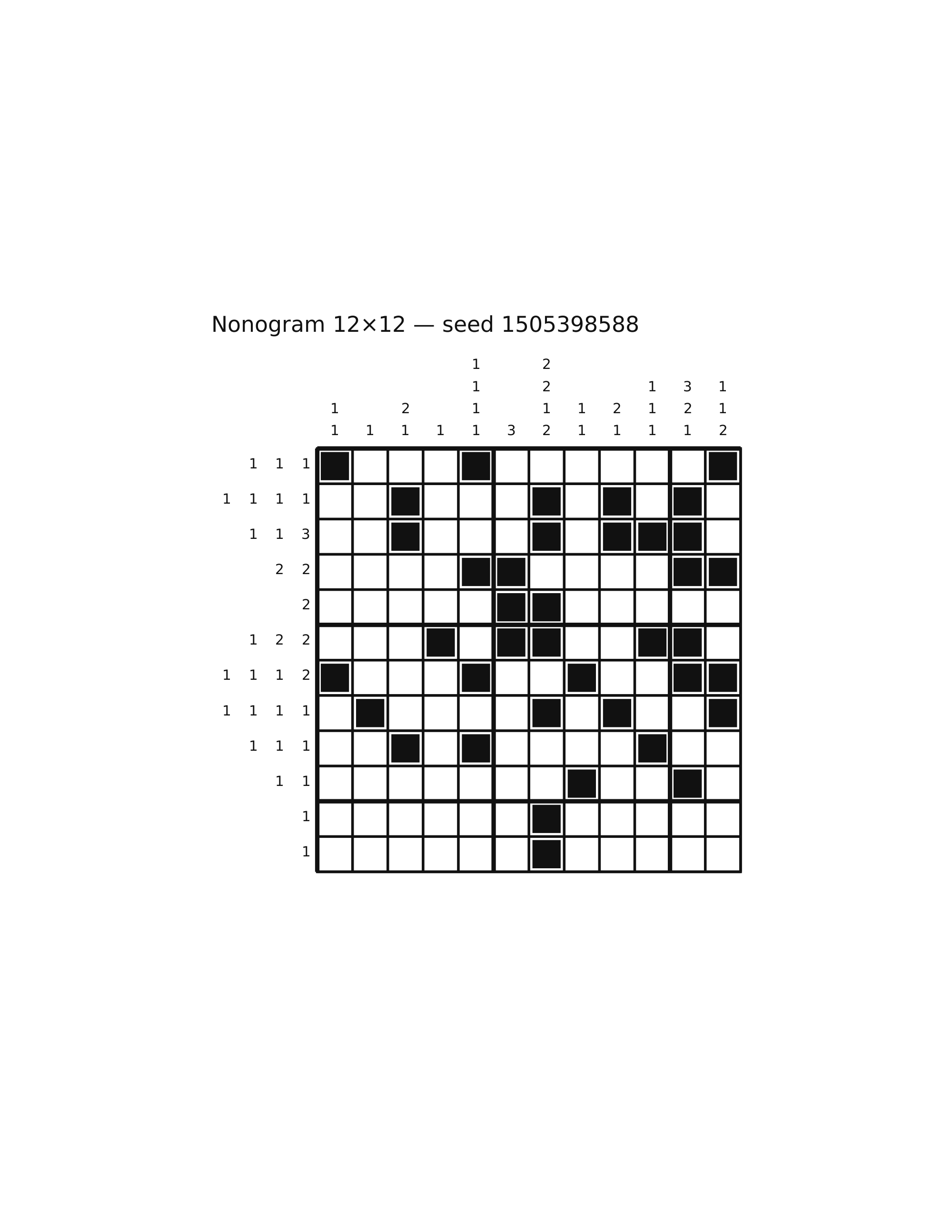 Nonogram 12×12 #49 — solution