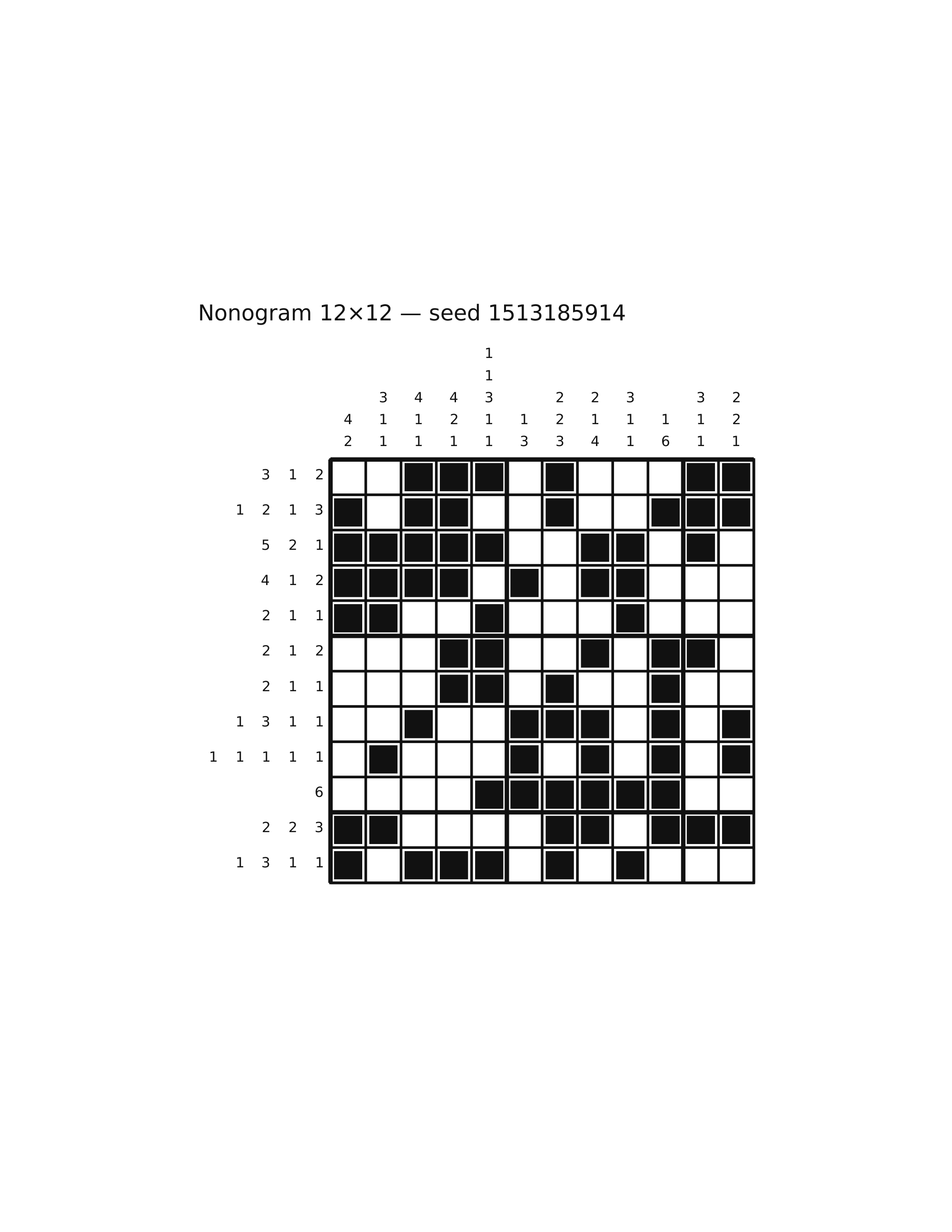 Nonogram 12×12 #49 — solution